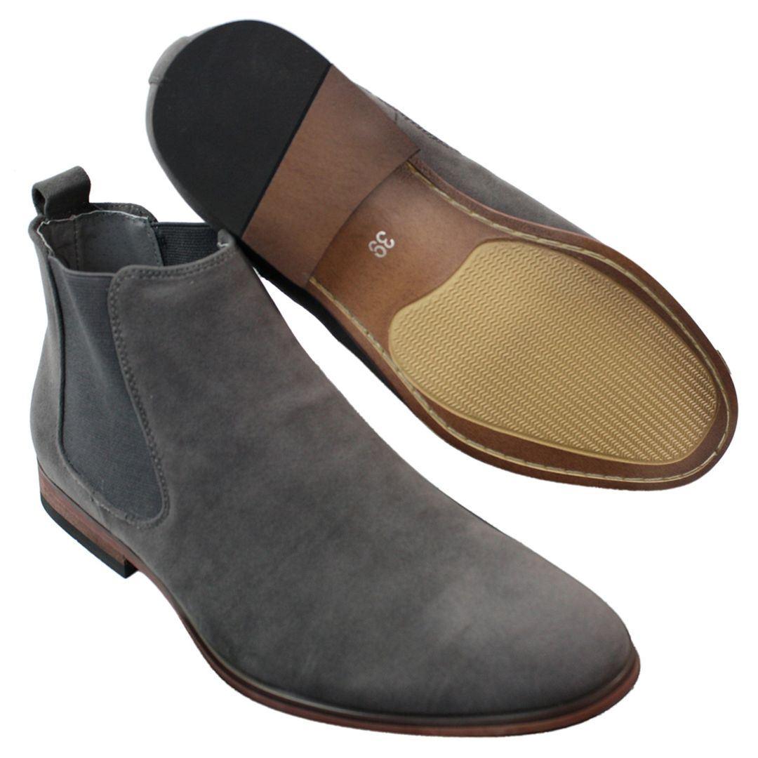 Mens Italian Suede Slip On Ankle Boots Smart Casual Desert Chelsea Dealer - Knighthood Store