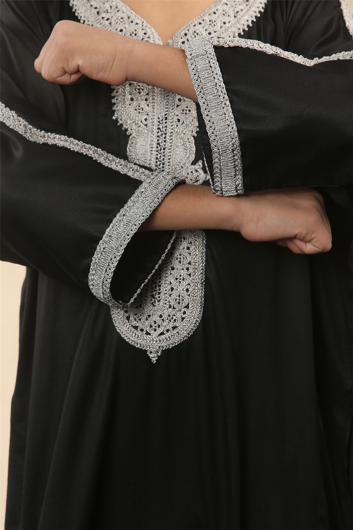 Boys Moroccan Thobe Short Sleeve Gandoura Embroidery Kaftan Jubba