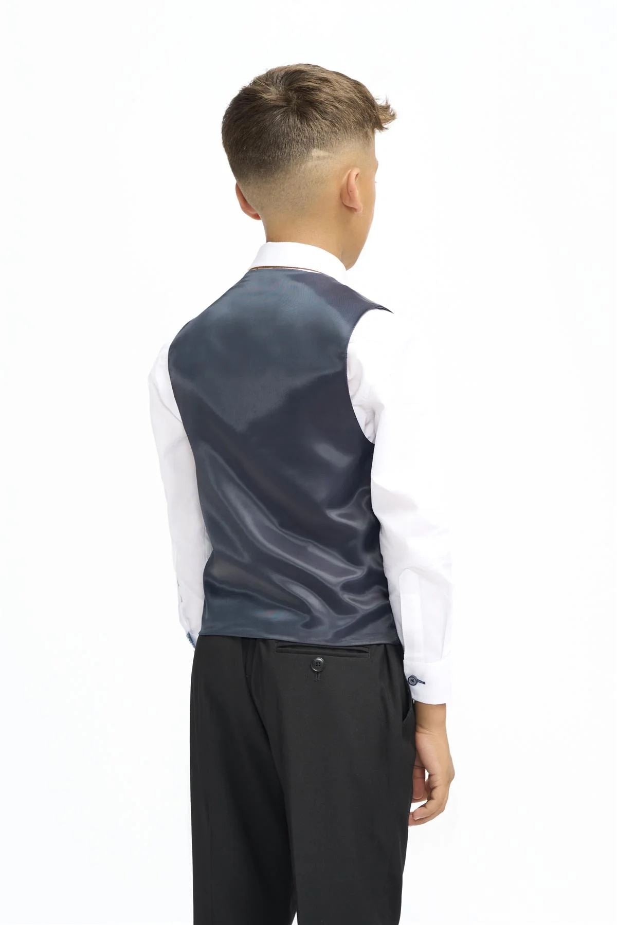 Boys Suit Black 3 Piece Tailored Fit Classic Formal Outfit