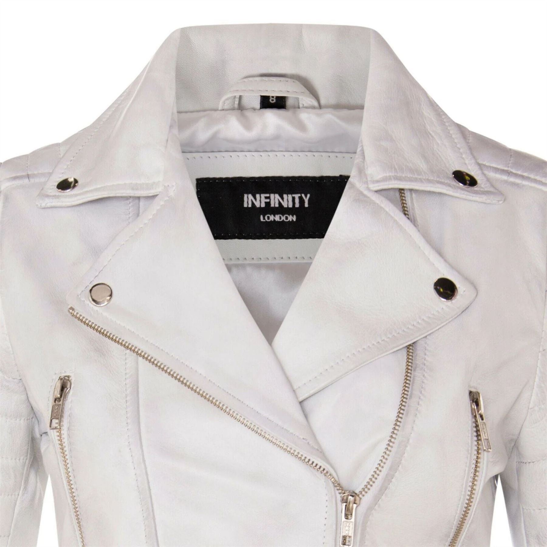 Women's Real Leather Short Cropped Length Biker Jacket