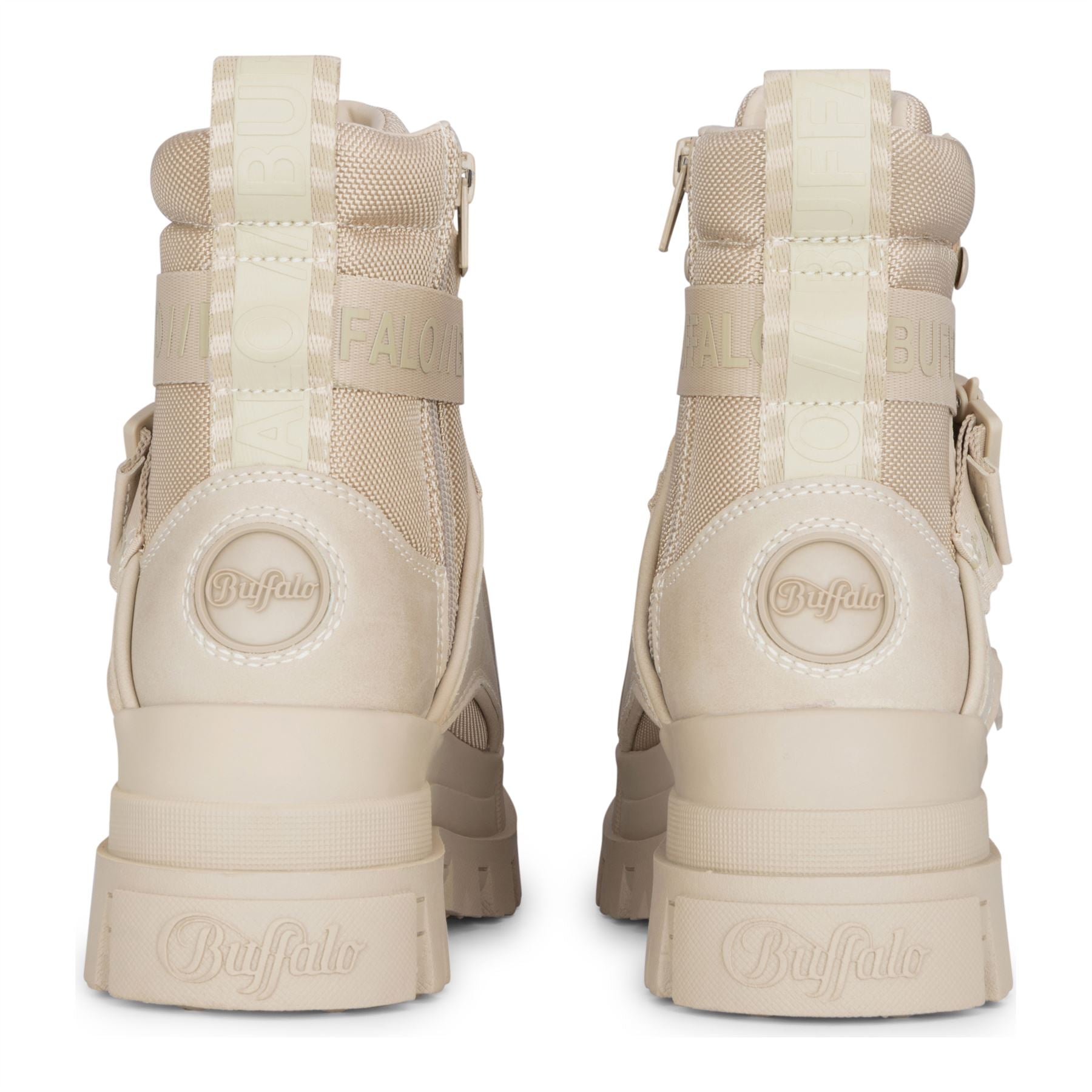 ASPHA COM1 - Women’s Beige Combat Platform Boots