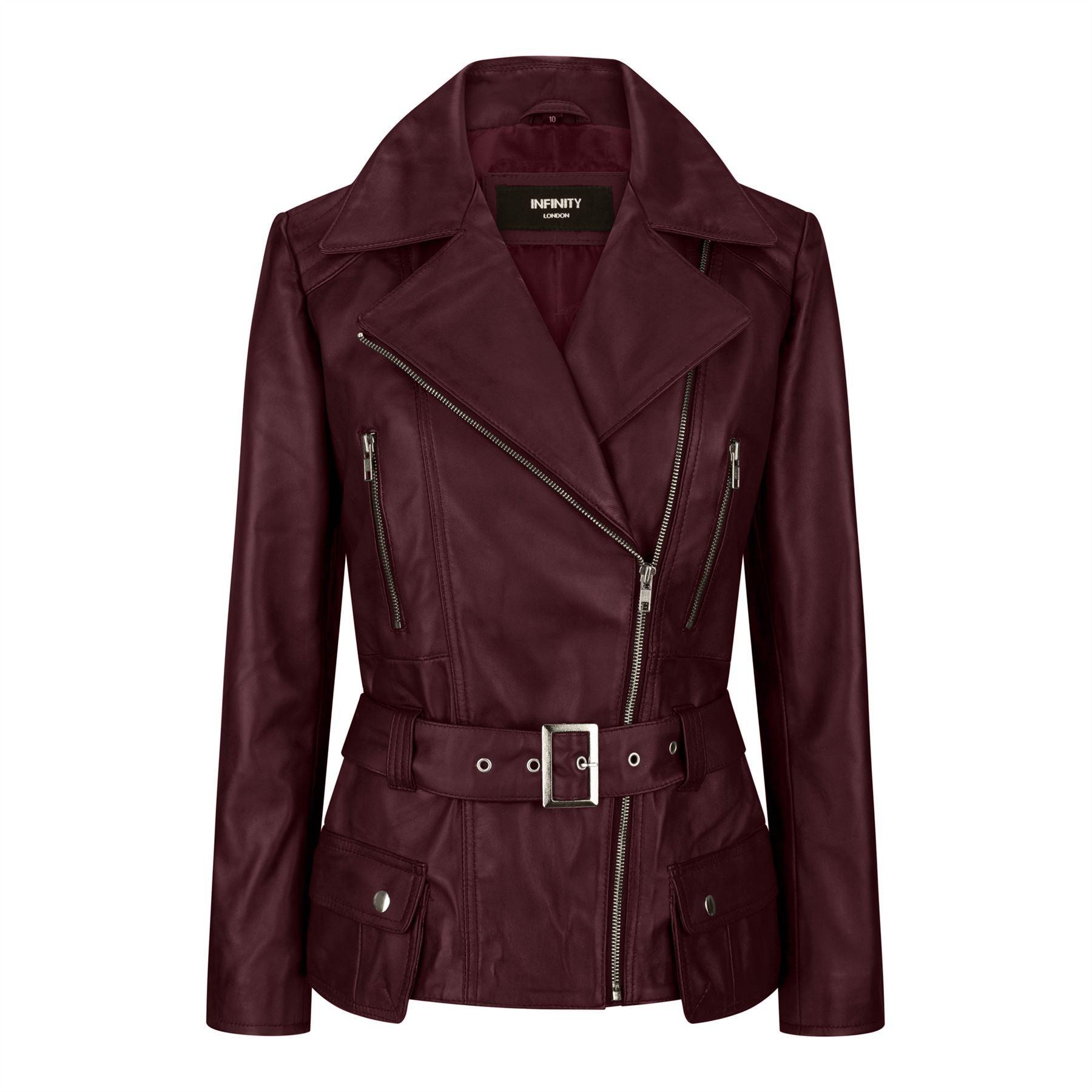 Trench Ladies Tan Black Teal Green Mid Length Designer Real Leather Jacket - Knighthood Store