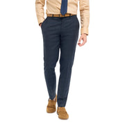 Men's Trousers Navy Check Casual Formal Pants