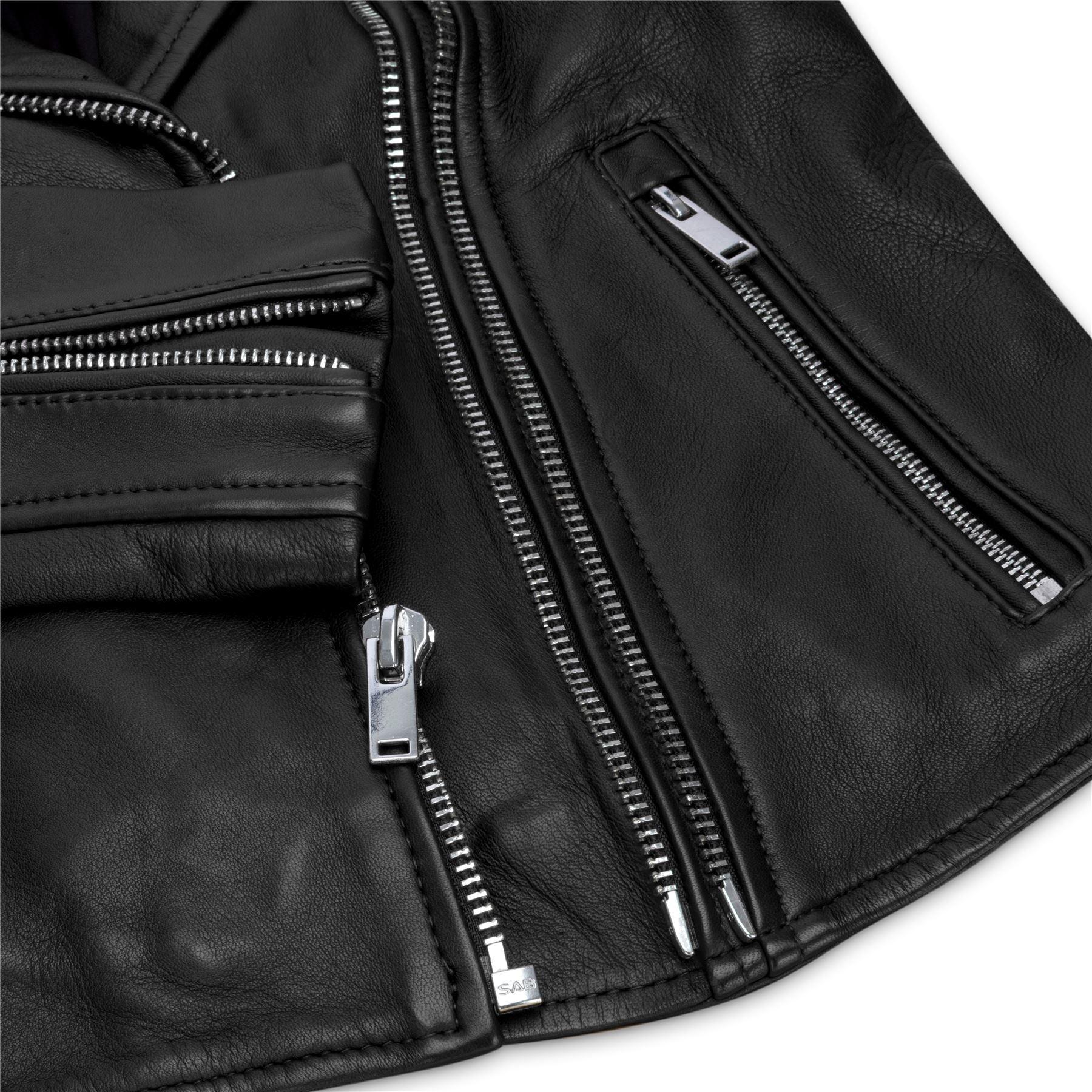 Womens Cross Zip Biker Real Leather Jacket Brando Red Black Retro Classic Motorcycle - Knighthood Store