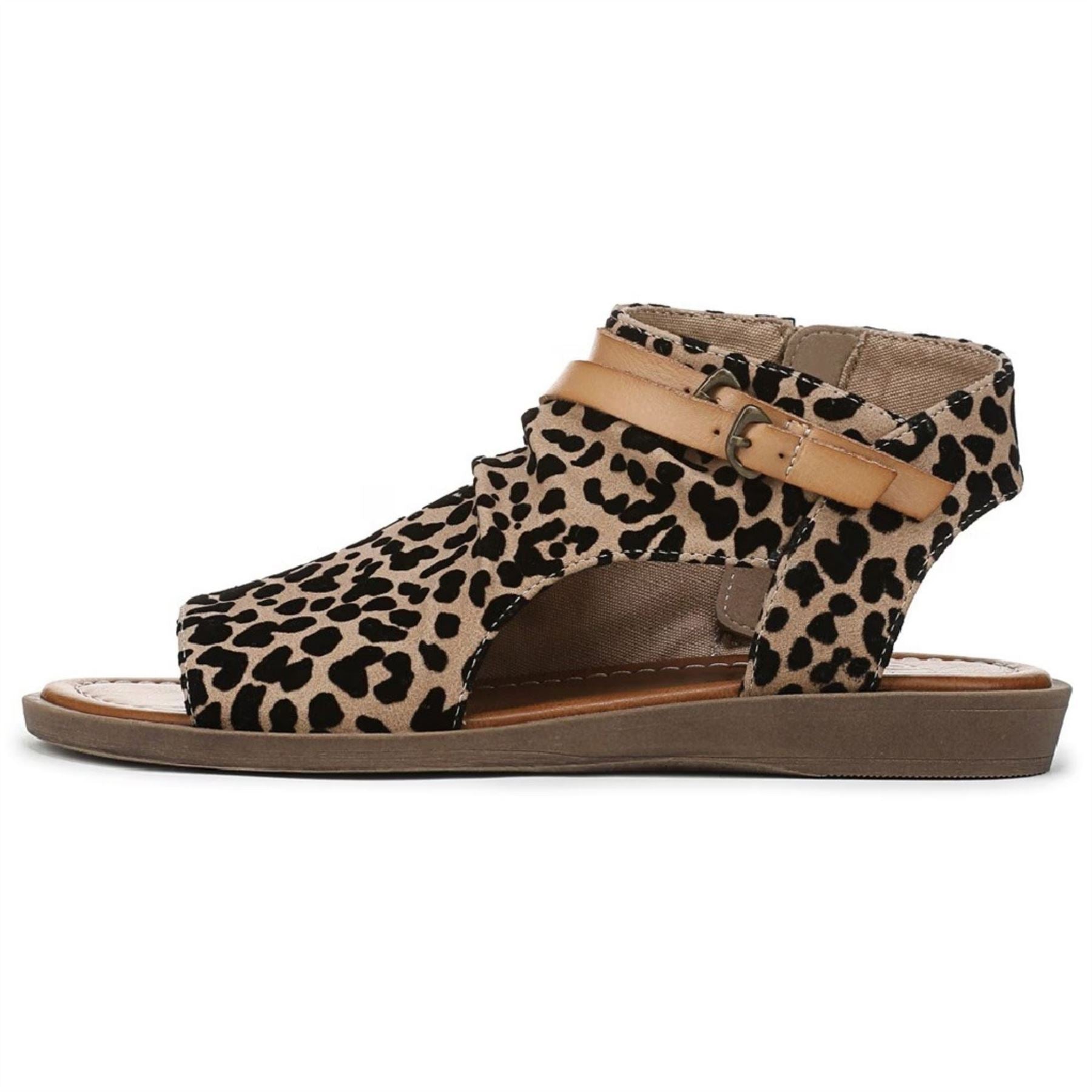 Denver - Women's Brown Leopard Strappy Low Wedge Sandals
