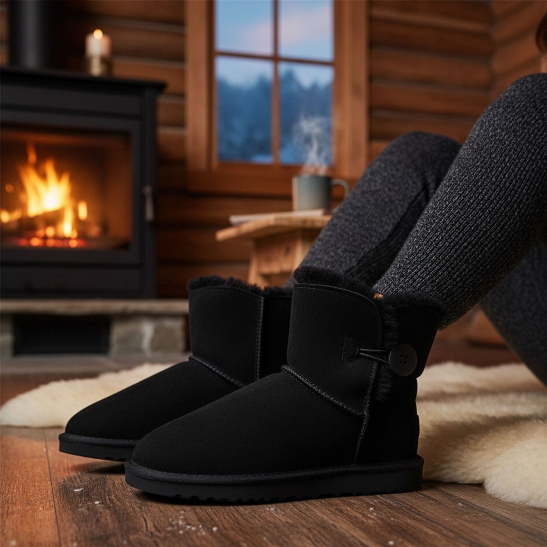 Alpine - Women's Sheepskin Suede Winter Slip-On Boots