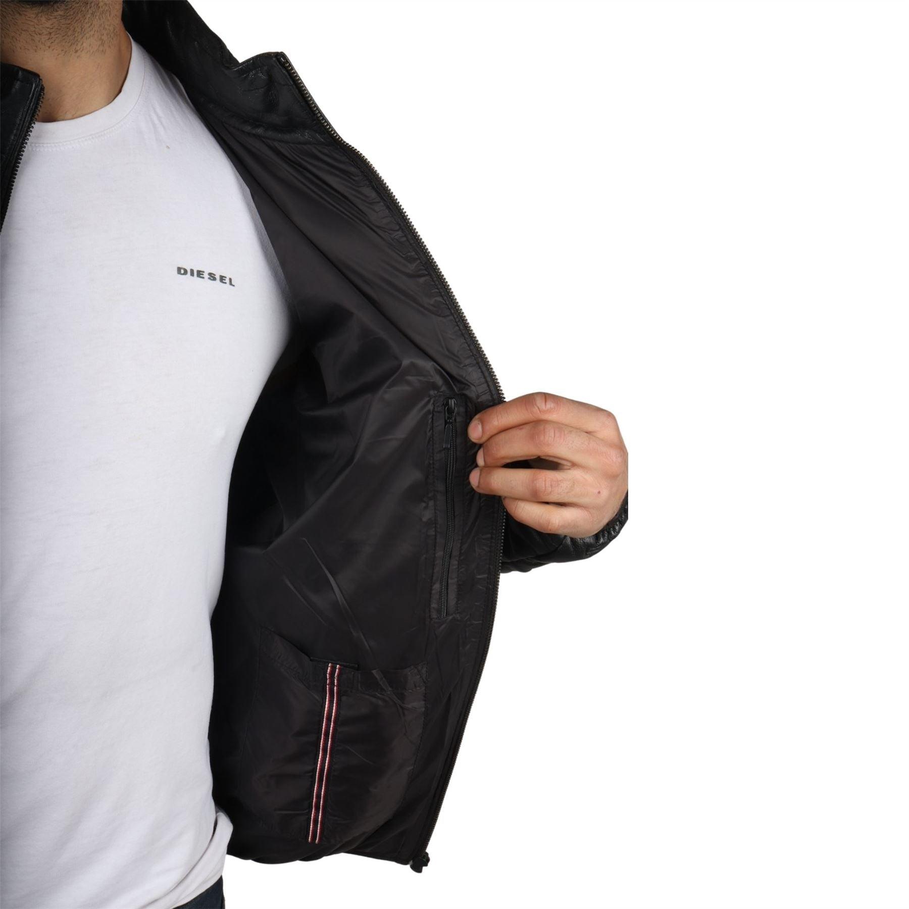 Men's Puffer Quilted Real Leather Jacket Casual Waist Length - Knighthood Store