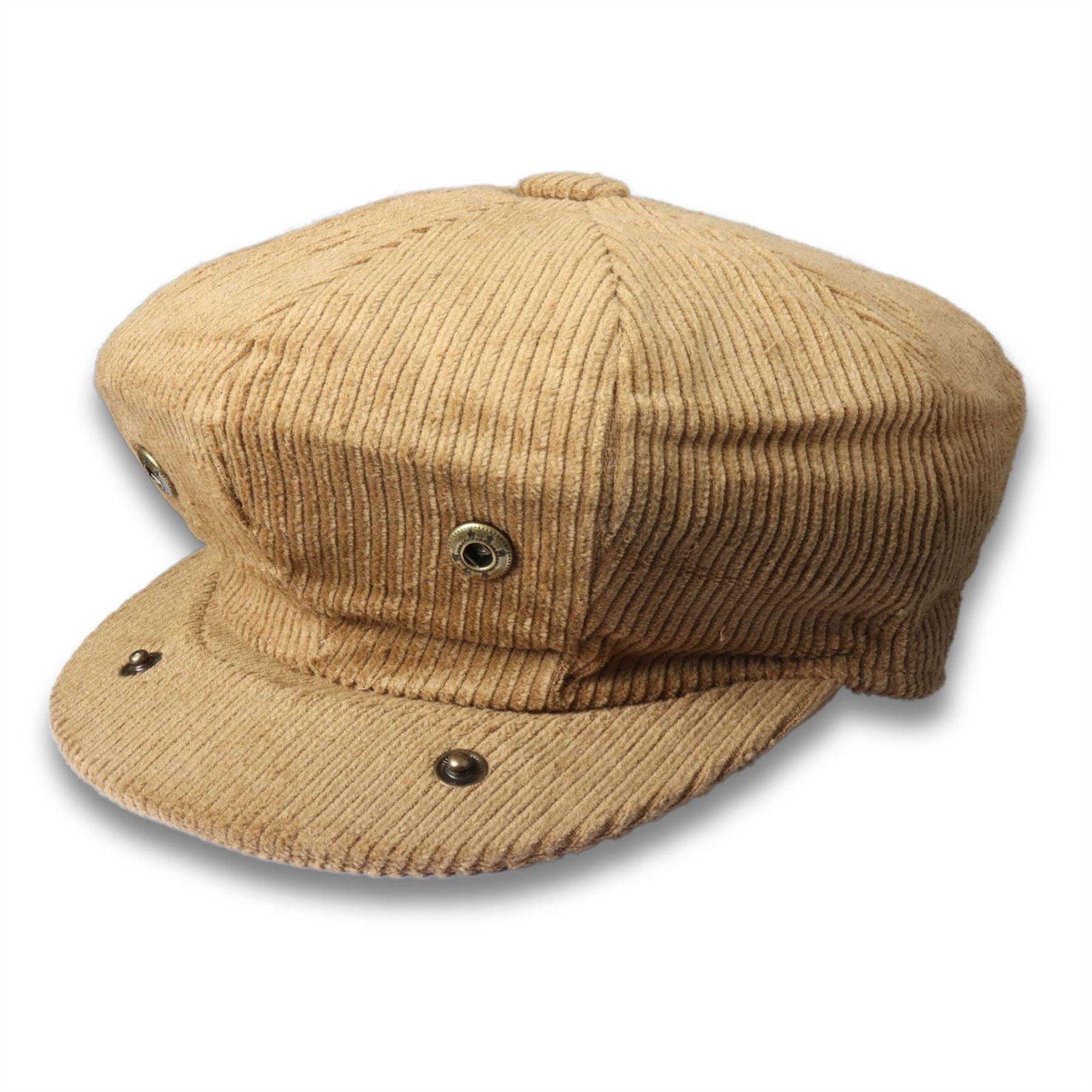 Men's Flat Cap 100% Cotton Corduroy Newsboy Baker Boy Peaked 8 Panel Hat - Knighthood Store