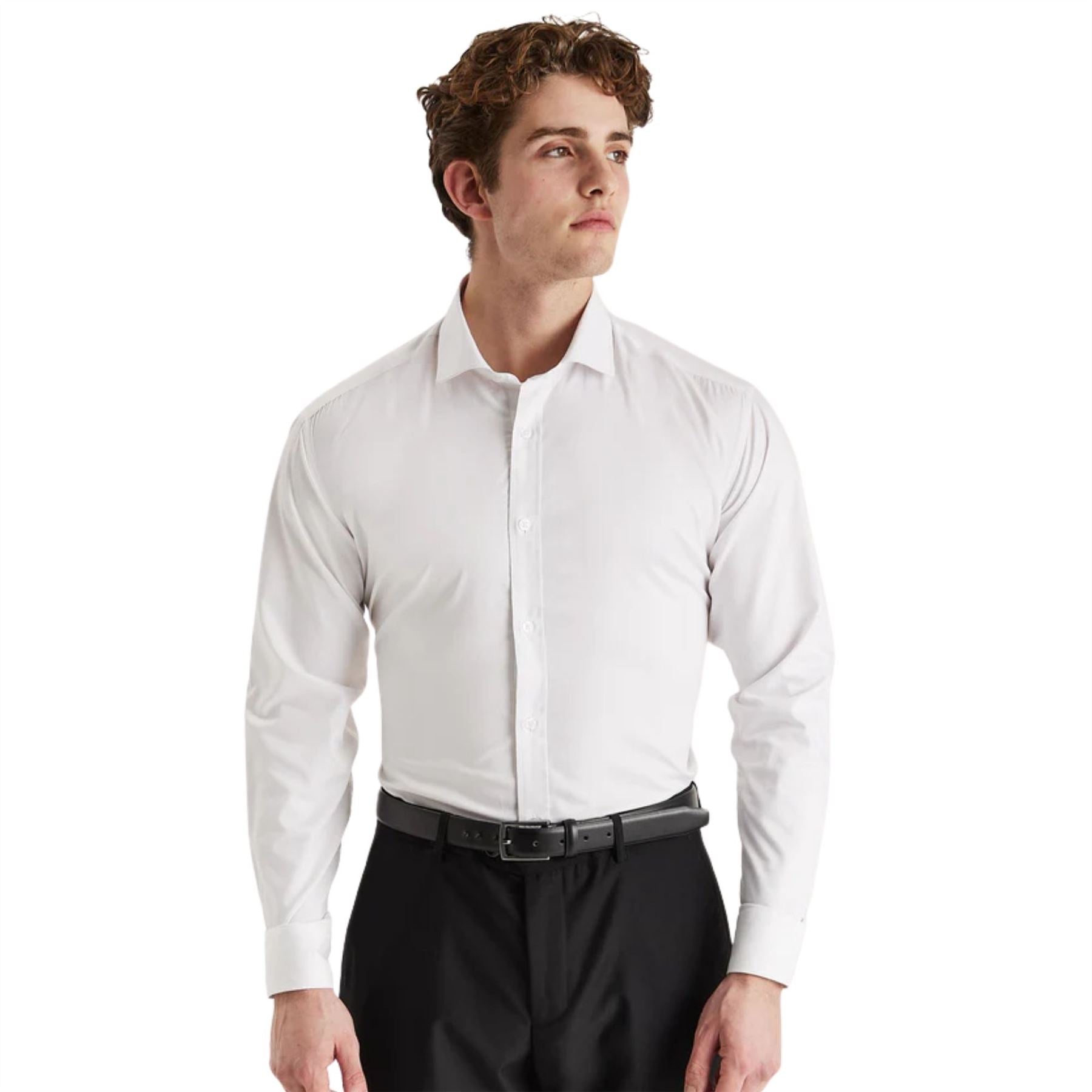 Men’s Classic Double Cuff Cutaway Collar Dress Shirt