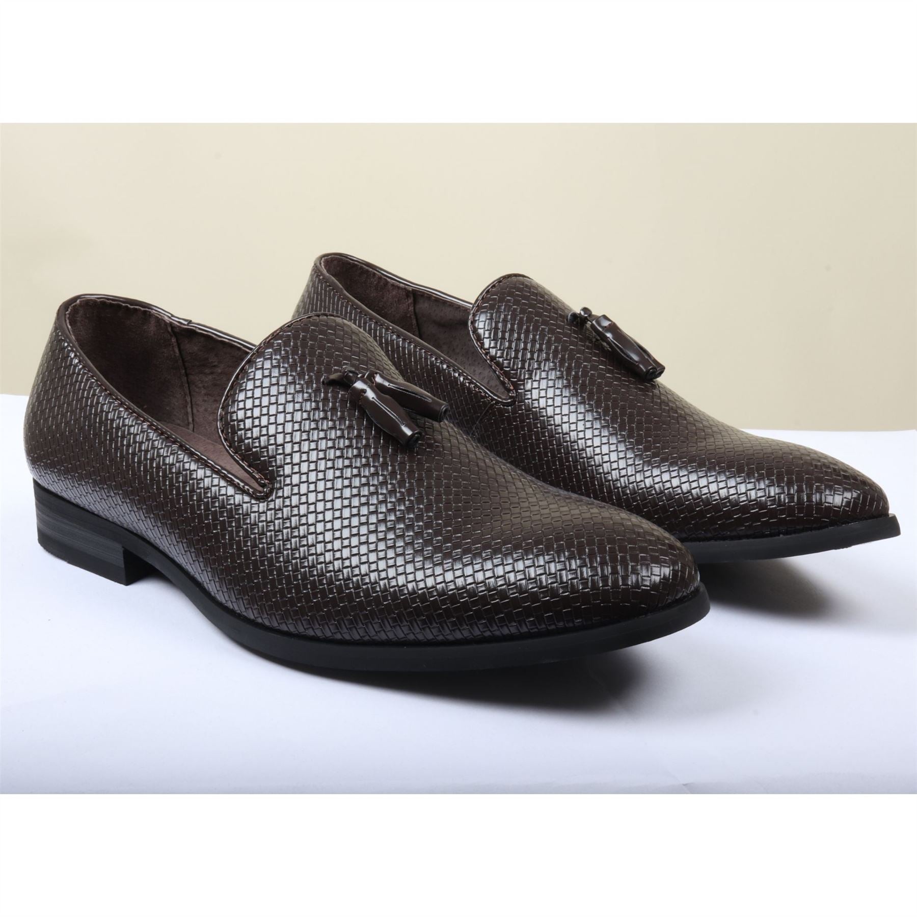 Men's Leather Lined Tassel Pattern Loafers