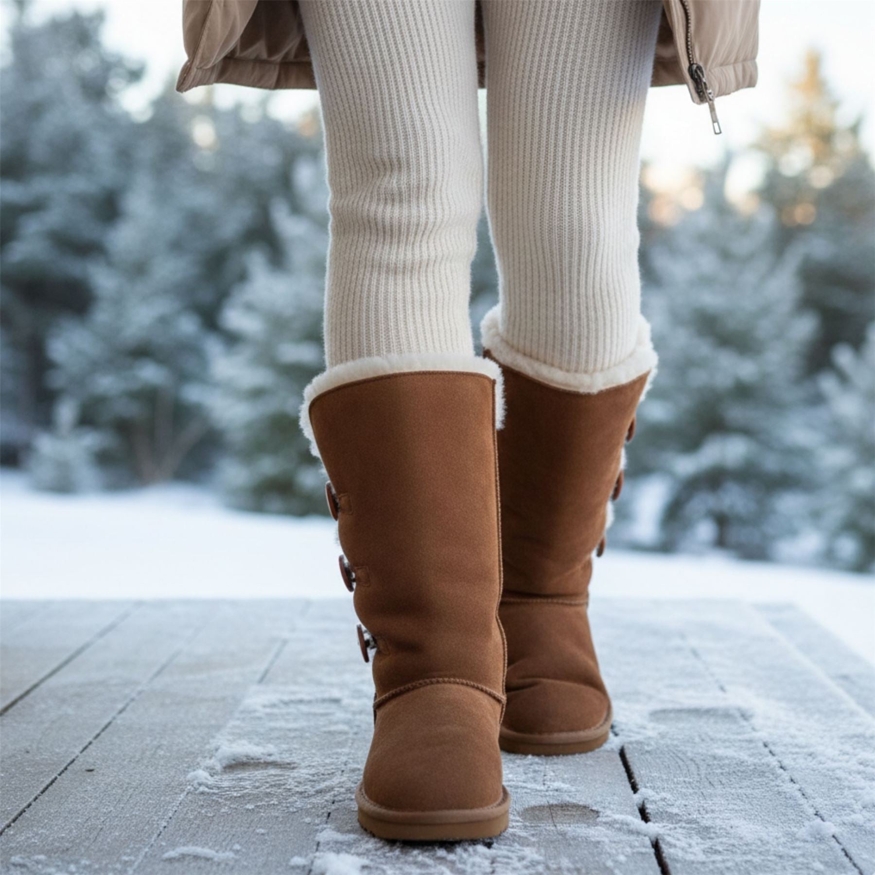 Willow - Women's Sheepskin Suede Winter Mid-Calf Boots