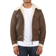 Men's Suede Pilot Aviator Leather Jacket