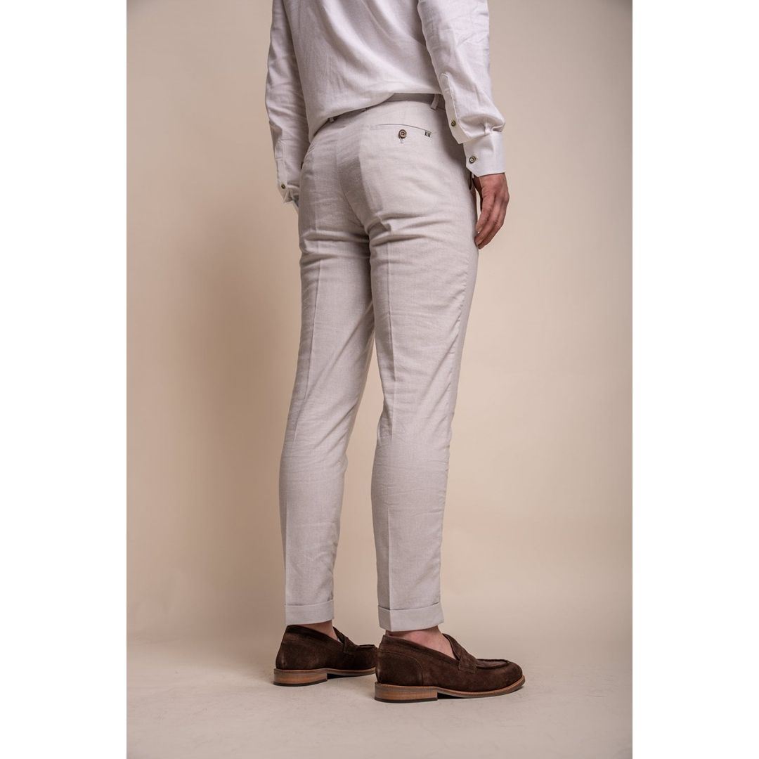 Mens Stone Grey Linen 2 Piece Summer Suit