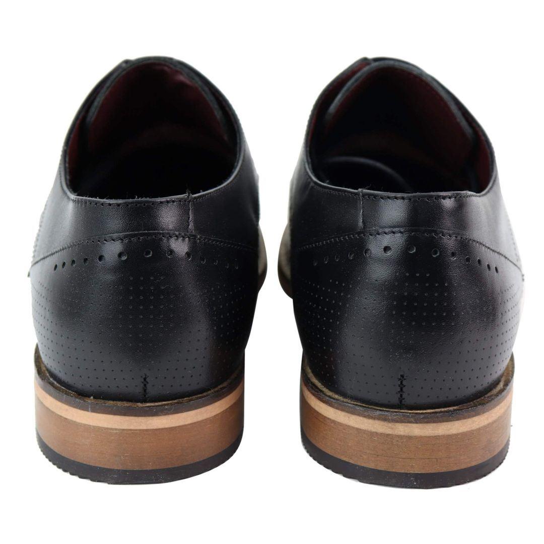 Mens Smart Casual Real Leather Office Work Wedding Shoes Laced Simple Brogues - Knighthood Store