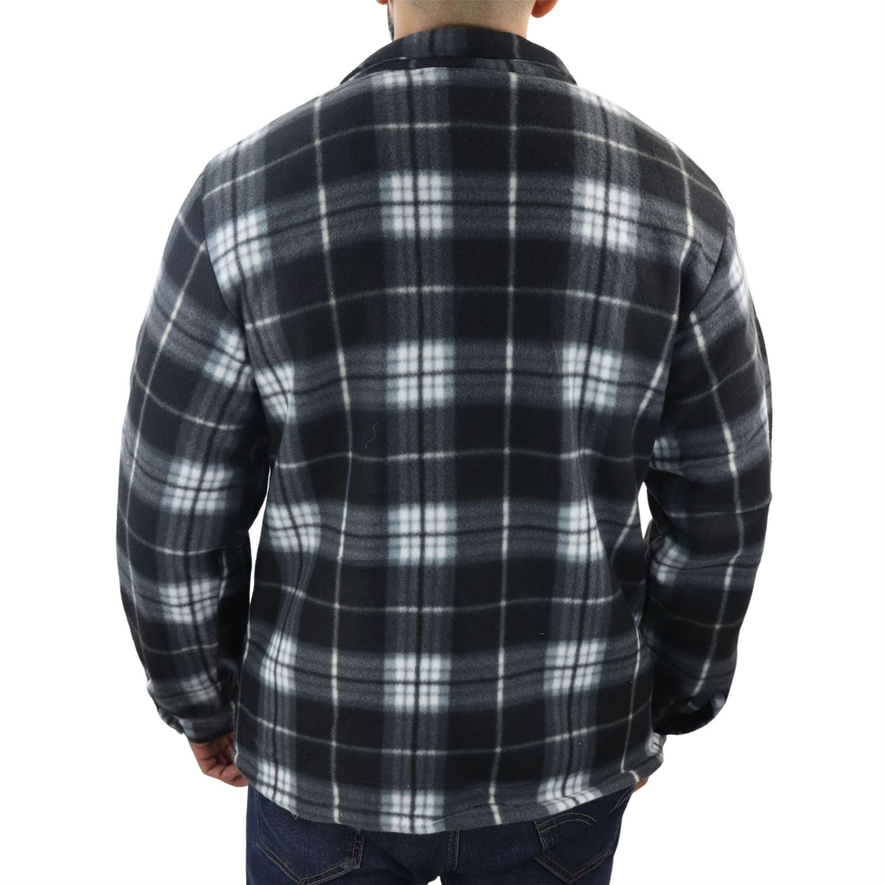 Men's Jumper Thermal Fleece Fur Lined Lumberjack Zipped Check Winter Shirt - Knighthood Store