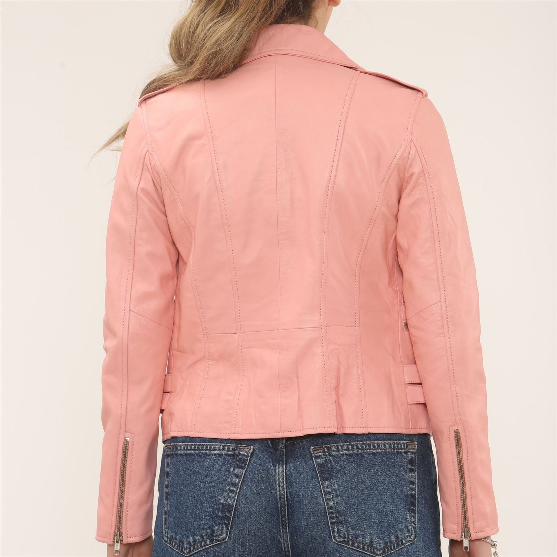 Women's Real Lamb Nappa Leather Vintage Biker Jacket