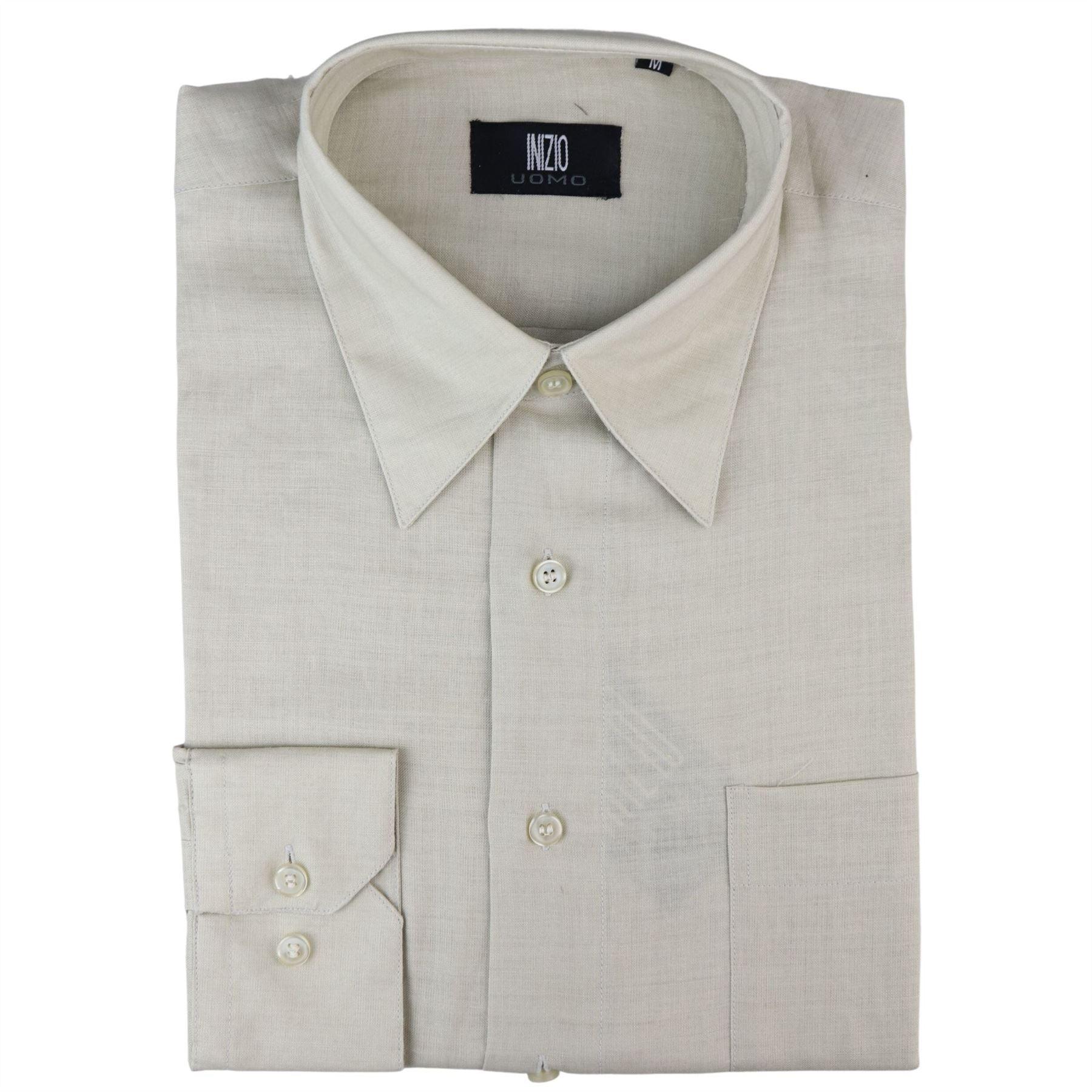 Mens Linen Summer Shirt Breathable Fabric Classic Full Sleeve - Knighthood Store