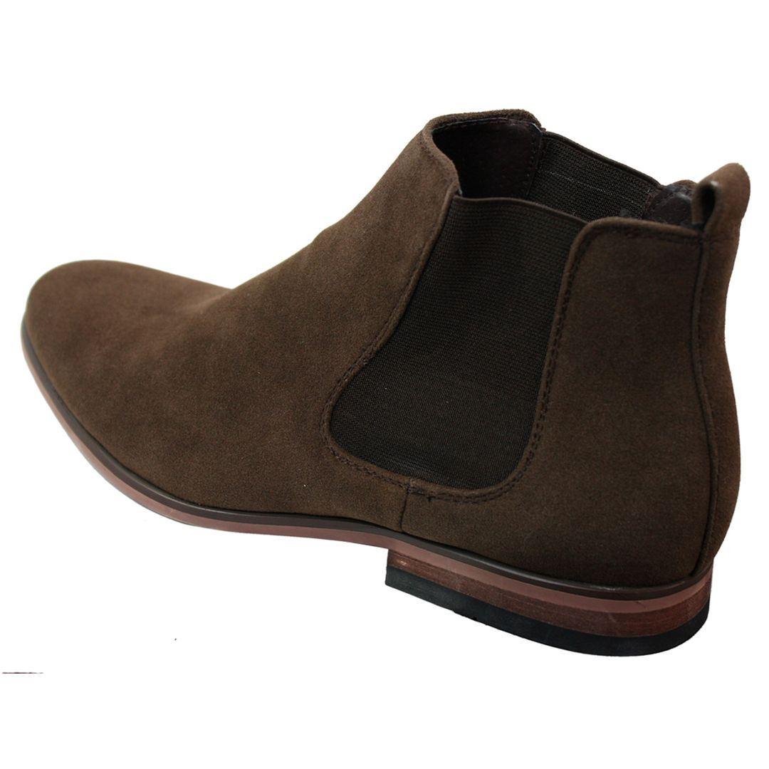 Mens Italian Suede Slip On Ankle Boots Smart Casual Desert Chelsea Dealer - Knighthood Store