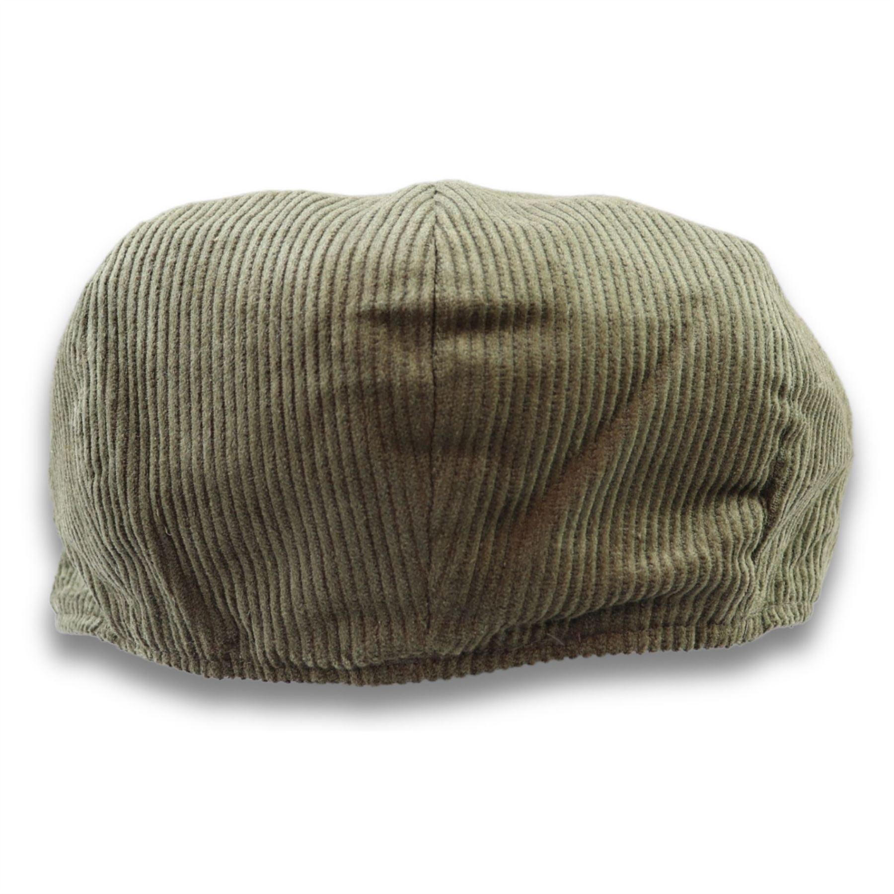 Men's Flat Cap 100% Cotton Corduroy Newsboy Baker Boy Peaked 8 Panel Hat - Knighthood Store