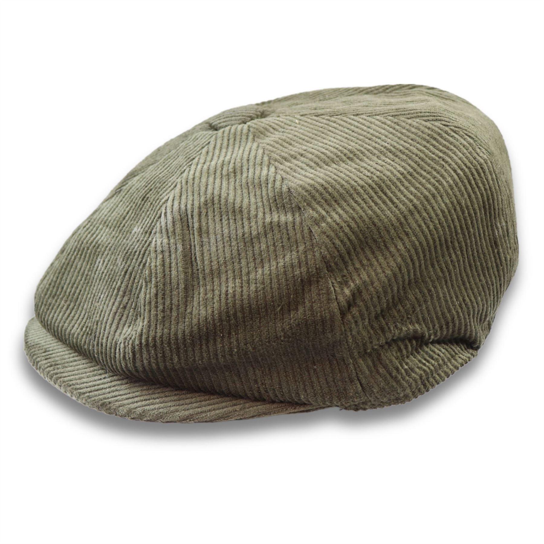 Men's Flat Cap 100% Cotton Corduroy Newsboy Baker Boy Peaked 8 Panel Hat - Knighthood Store