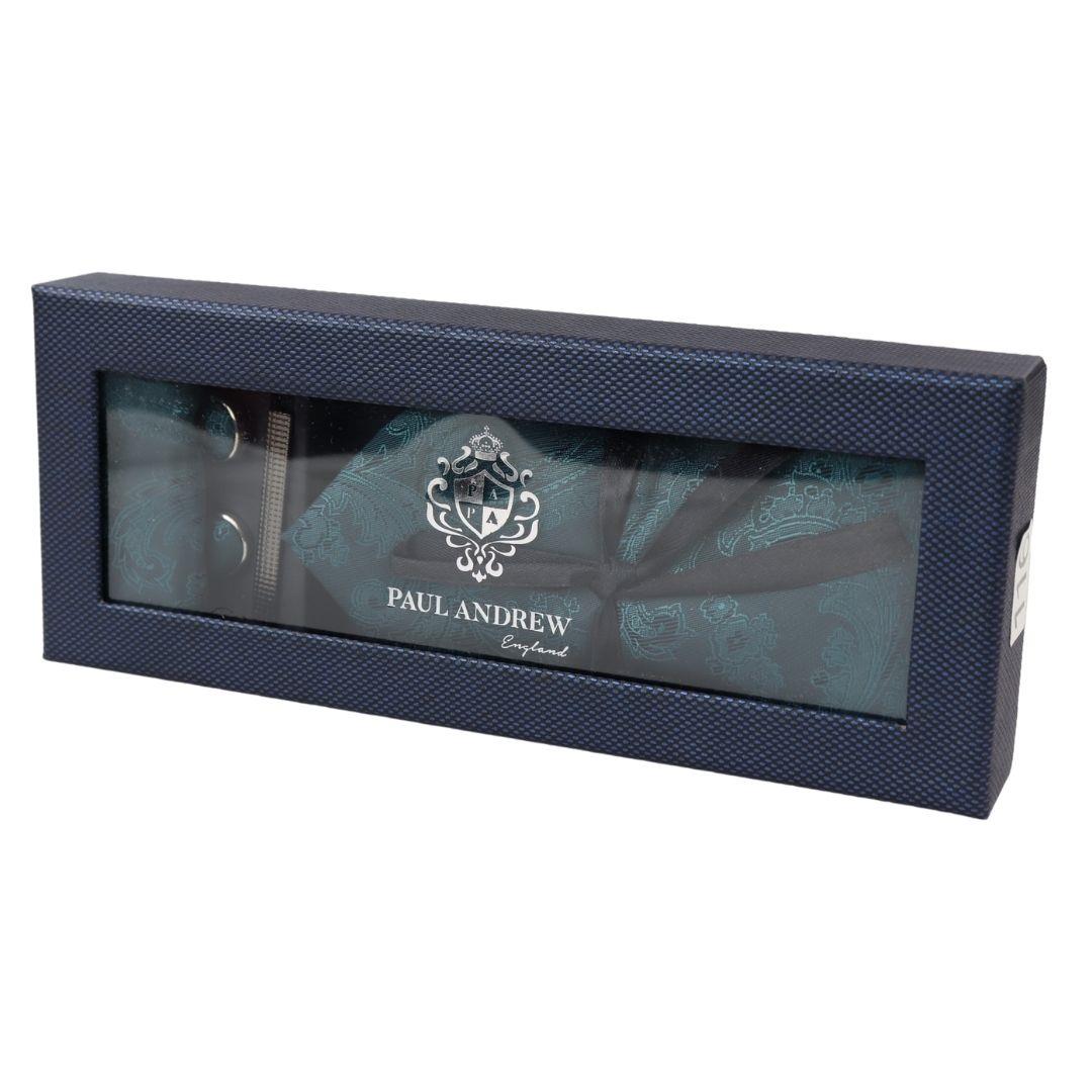 Paisley Neck Tie Gift Set Pocket Square Cuff Links Tie Floral Satin