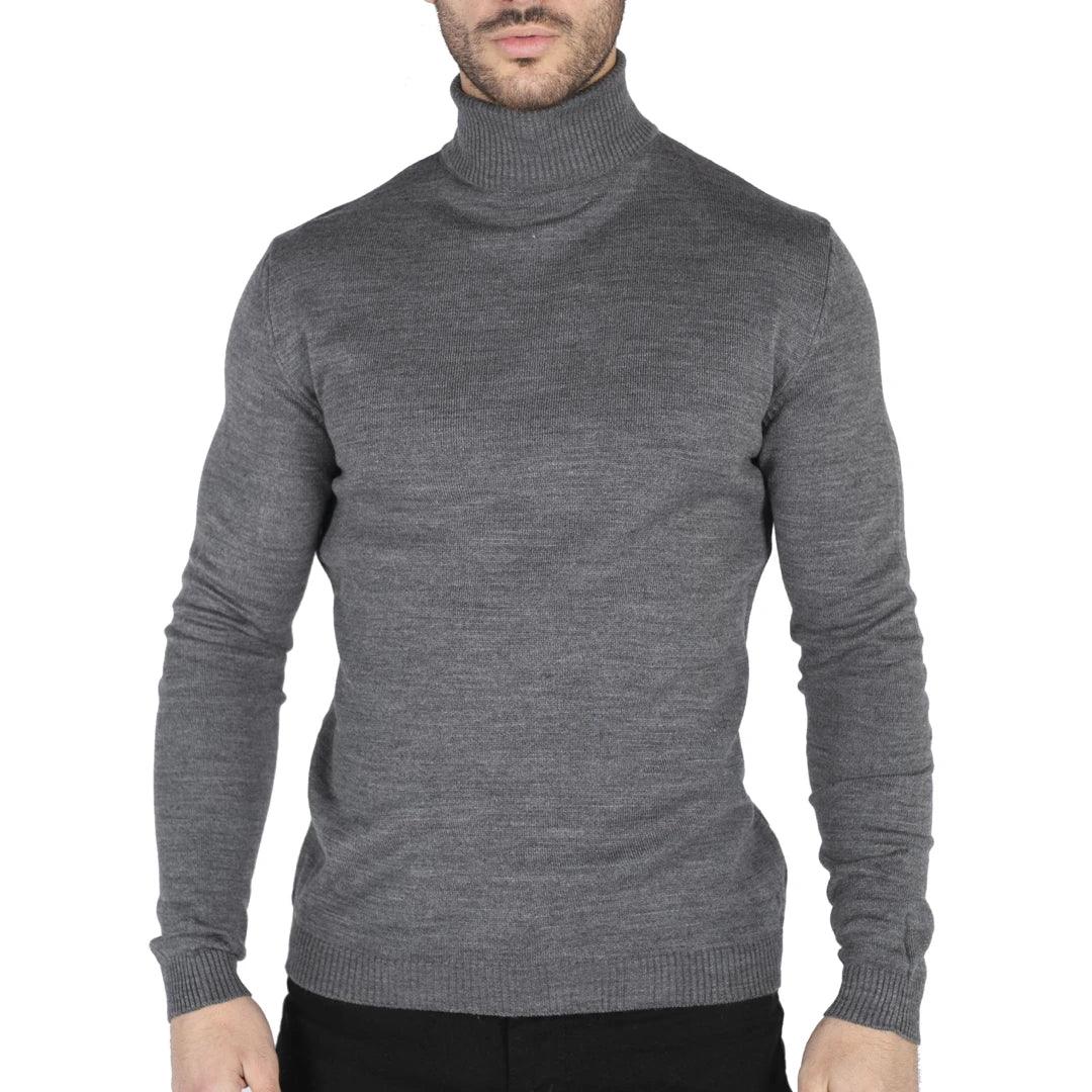 Mens Polar Neck Jumper Roll Neck High Turtle Neck Slim Fit Light Weight - Knighthood Store