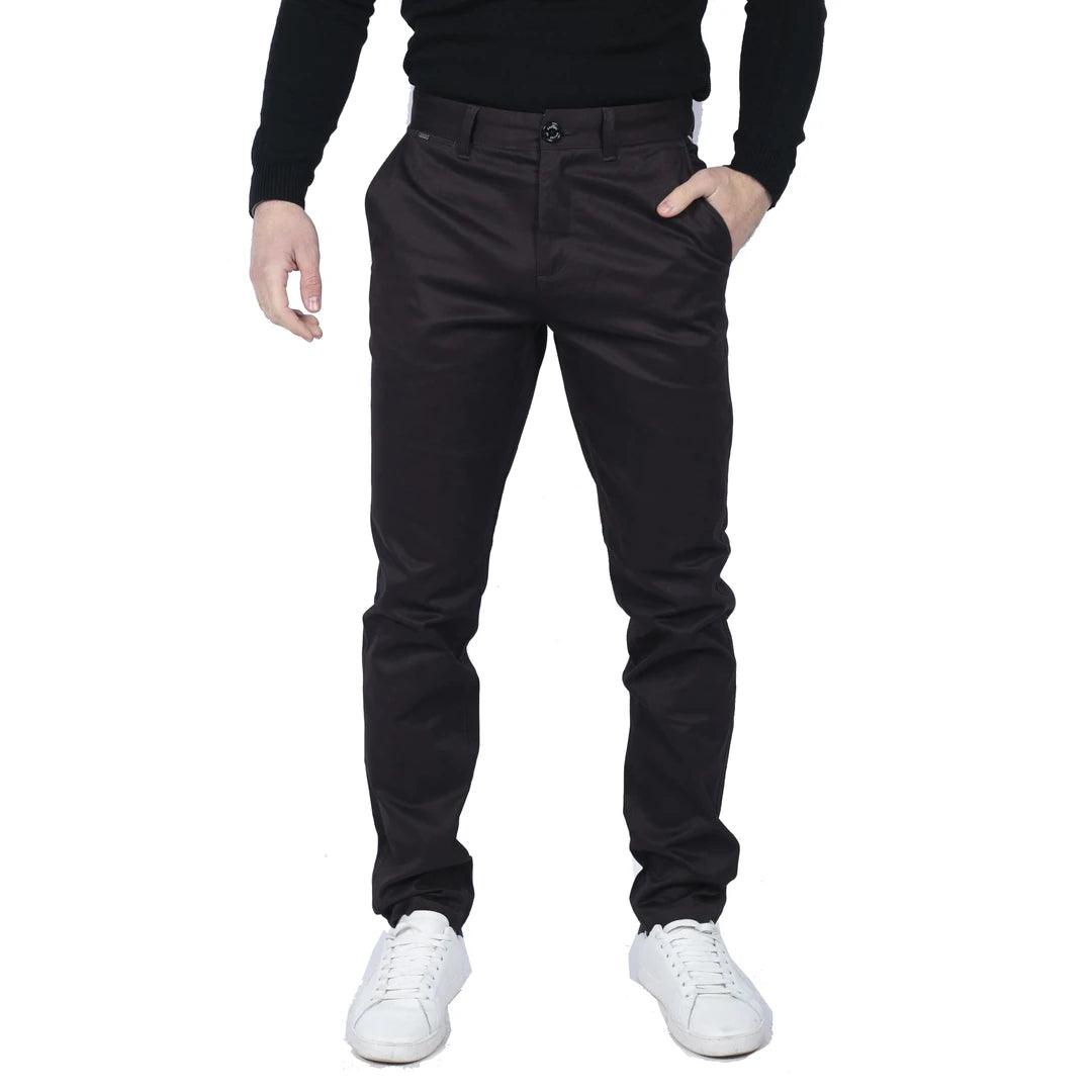 Mens Regular Chino Jeans Trousers Stretch Classic Smart Casual Tailored Fit - Knighthood Store