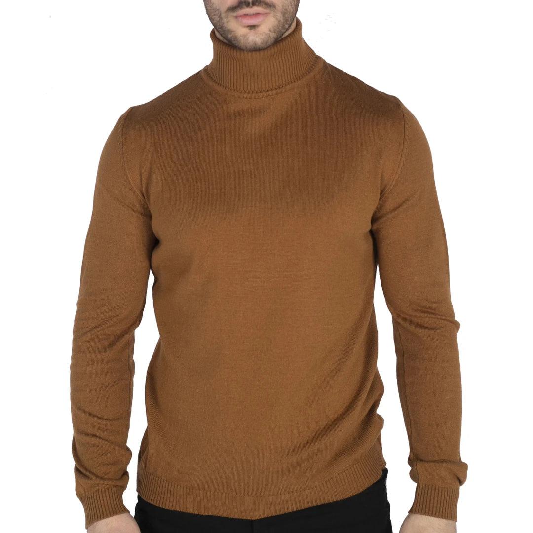 Mens Polar Neck Jumper Roll Neck High Turtle Neck Slim Fit Light Weight - Knighthood Store