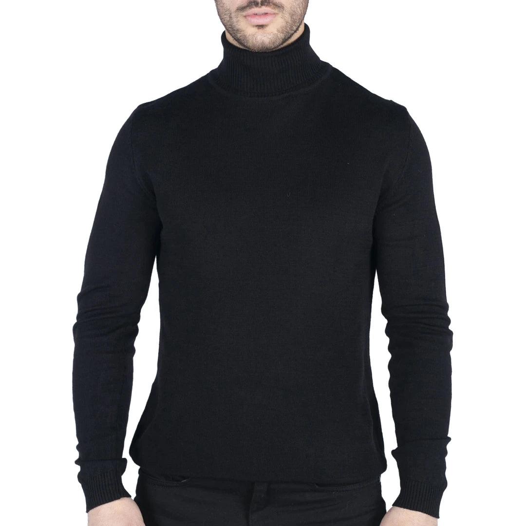 Mens Polar Neck Jumper Roll Neck High Turtle Neck Slim Fit Light Weight - Knighthood Store
