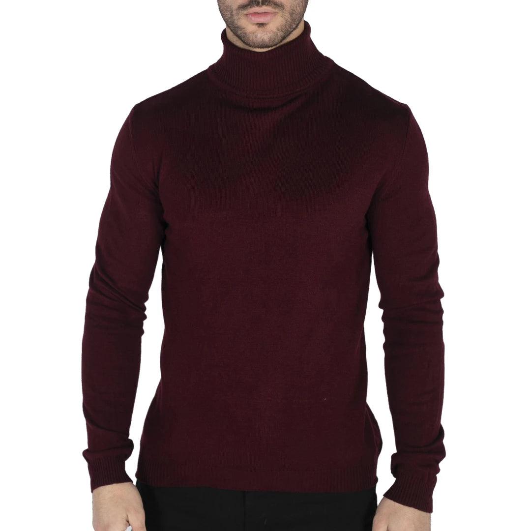 Mens Polar Neck Jumper Roll Neck High Turtle Neck Slim Fit Light Weight - Knighthood Store