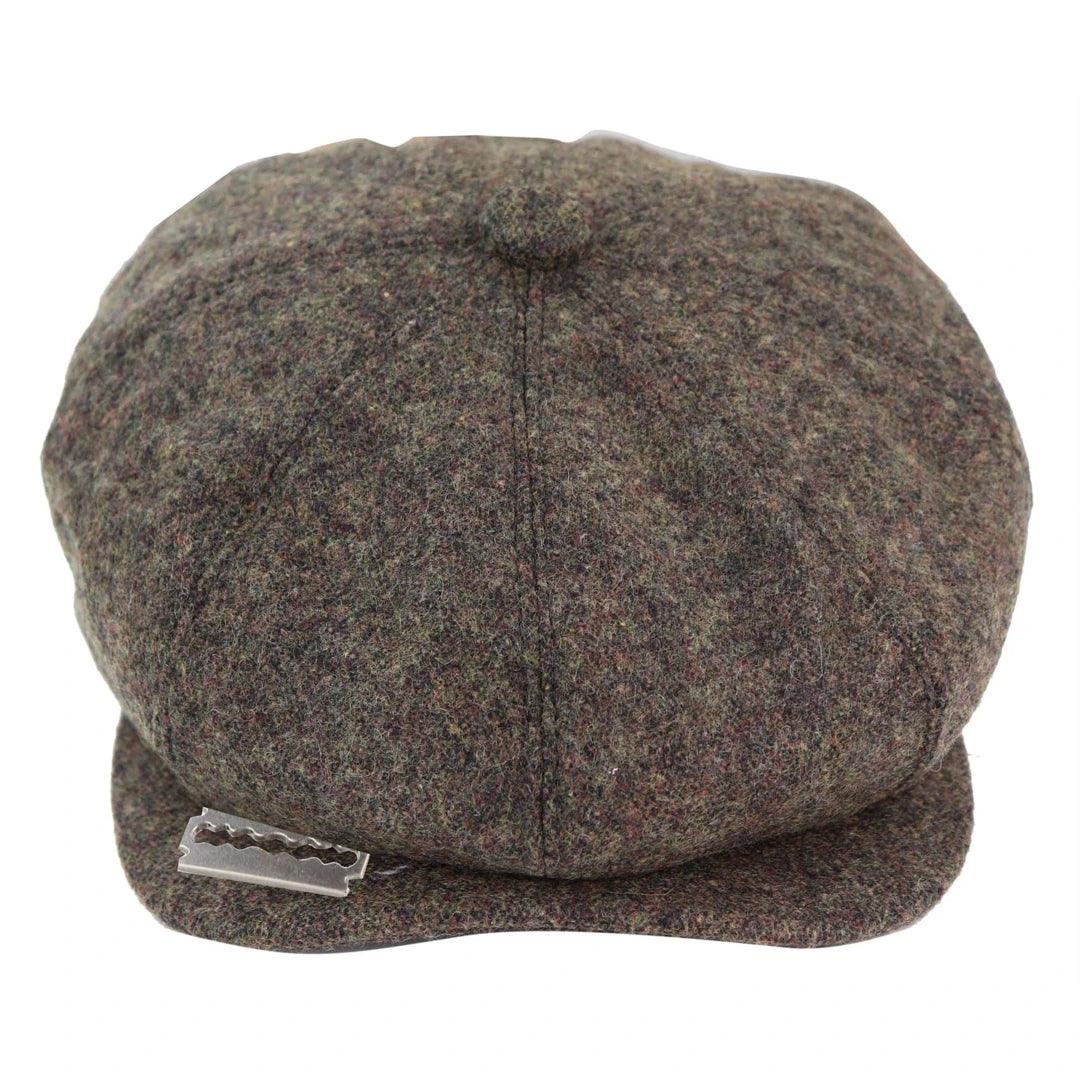 Mens Tweed Newsboy Peaky Blinder Baker Boy Razor Flat Cap Check Hat 8 Panel - Knighthood Store