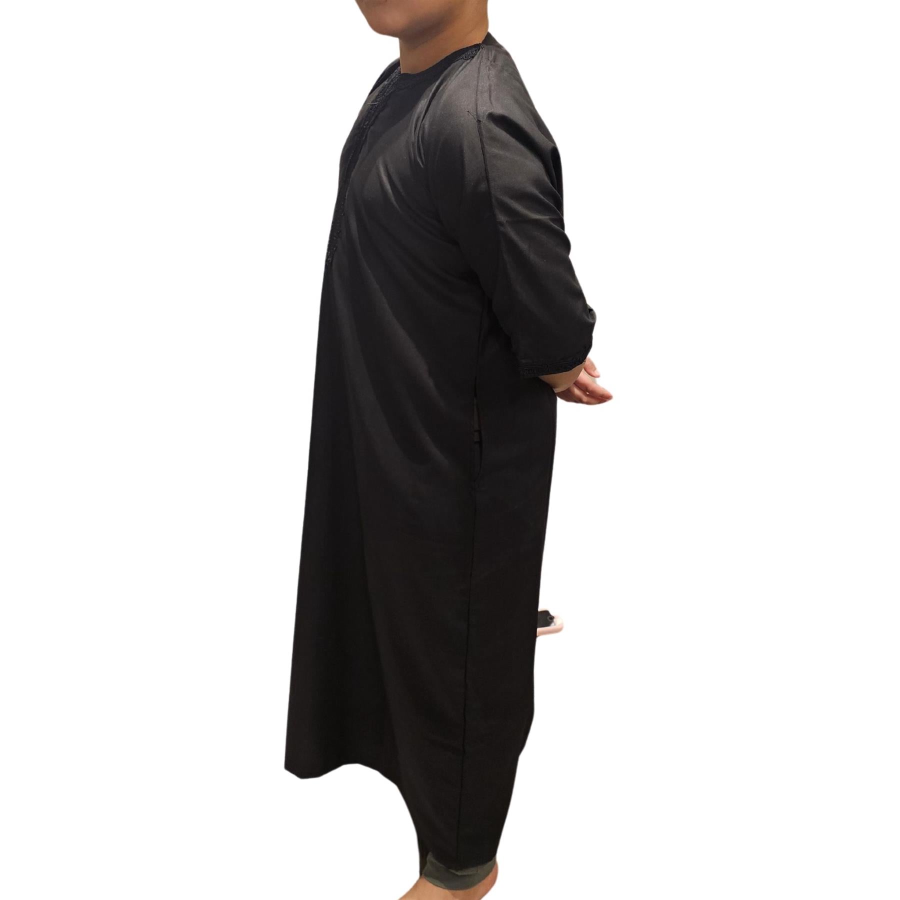 Boy's Morrocan Thobe Jubba Islamic Clothing Kaftan Dubai Arabic Robe Half Short Sleeve