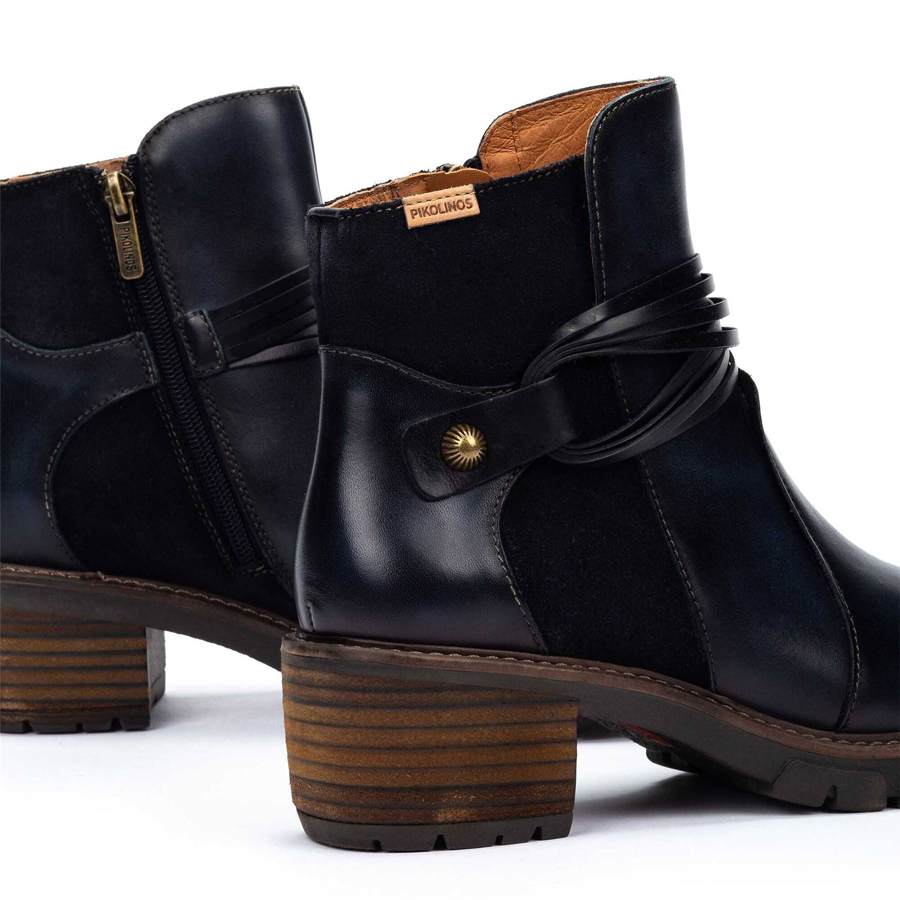 San Sebastian - Women's Blue Leather Ankle Boots