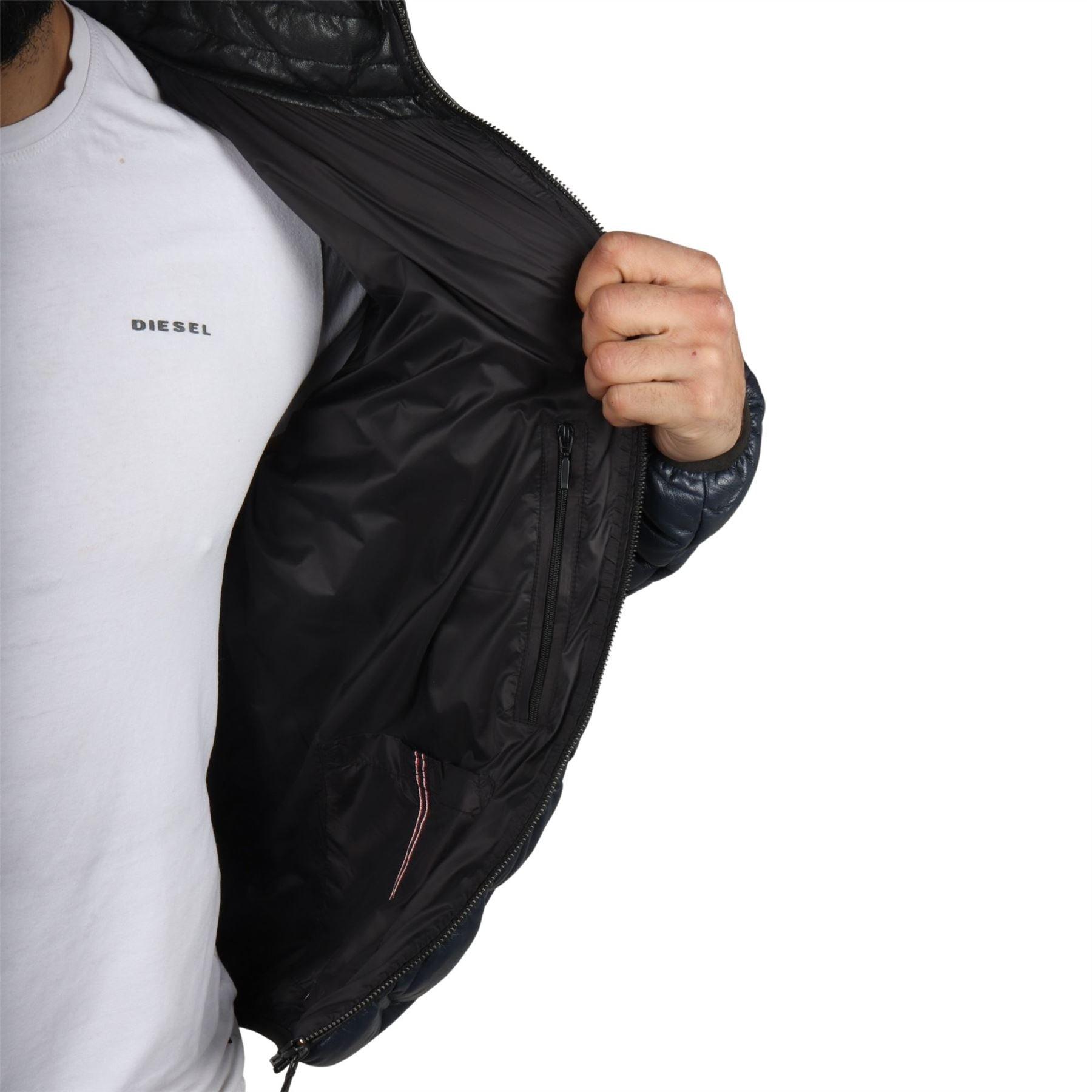 Men's Puffer Quilted Real Leather Jacket Casual Waist Length - Knighthood Store