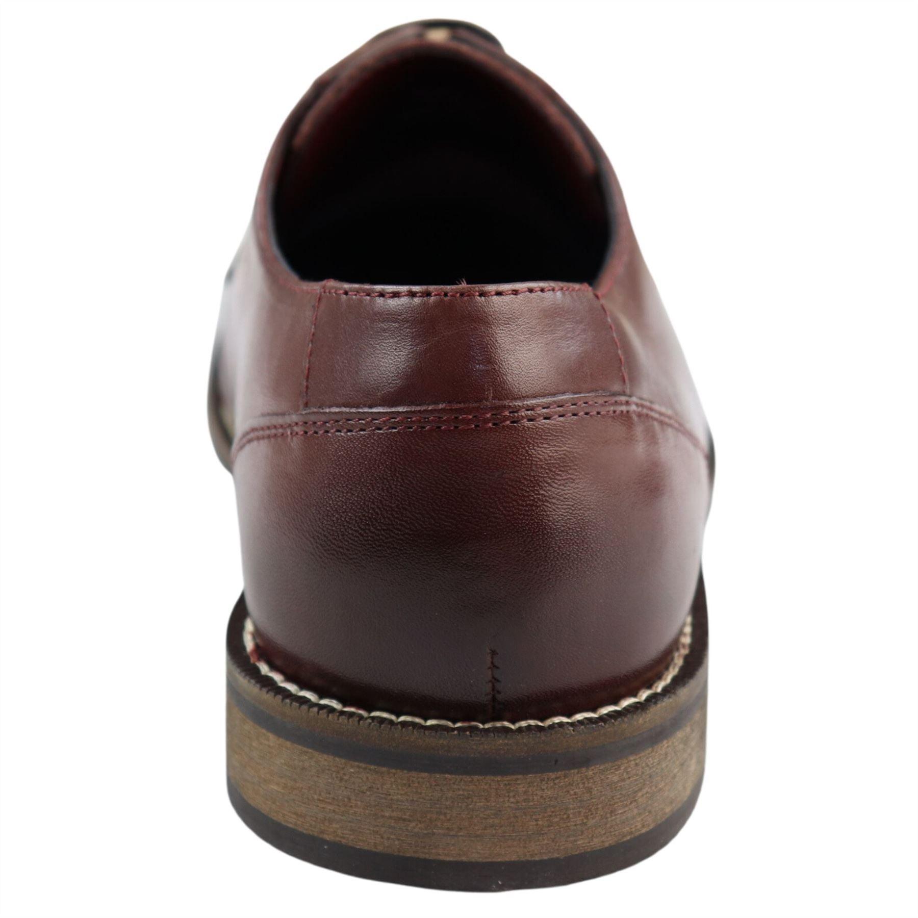 Mens Real Full Leather Welted Derby Shoes Smart Casual Black Wine Classic Vintage - Knighthood Store