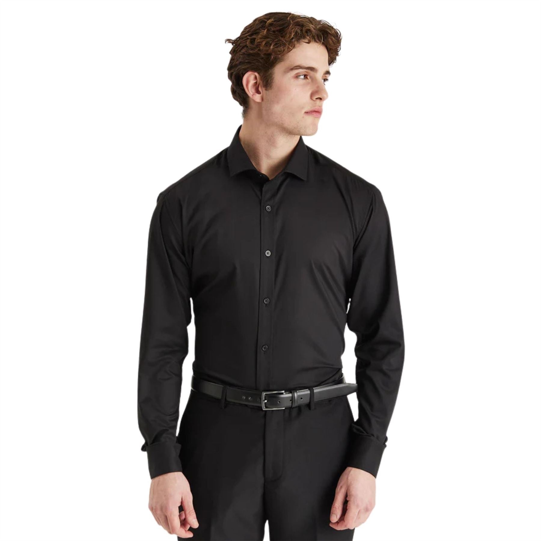 Men’s Classic Double Cuff Cutaway Collar Dress Shirt