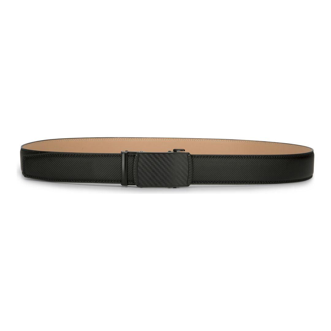 Mens Leather Belt Ratchet Trouser Jeans Dress 35MM Trim to Fit Any Size - Knighthood Store