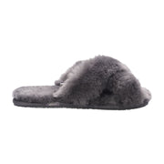 Snowbelle - Women's Genuine Sheepskin Crossover Slippers