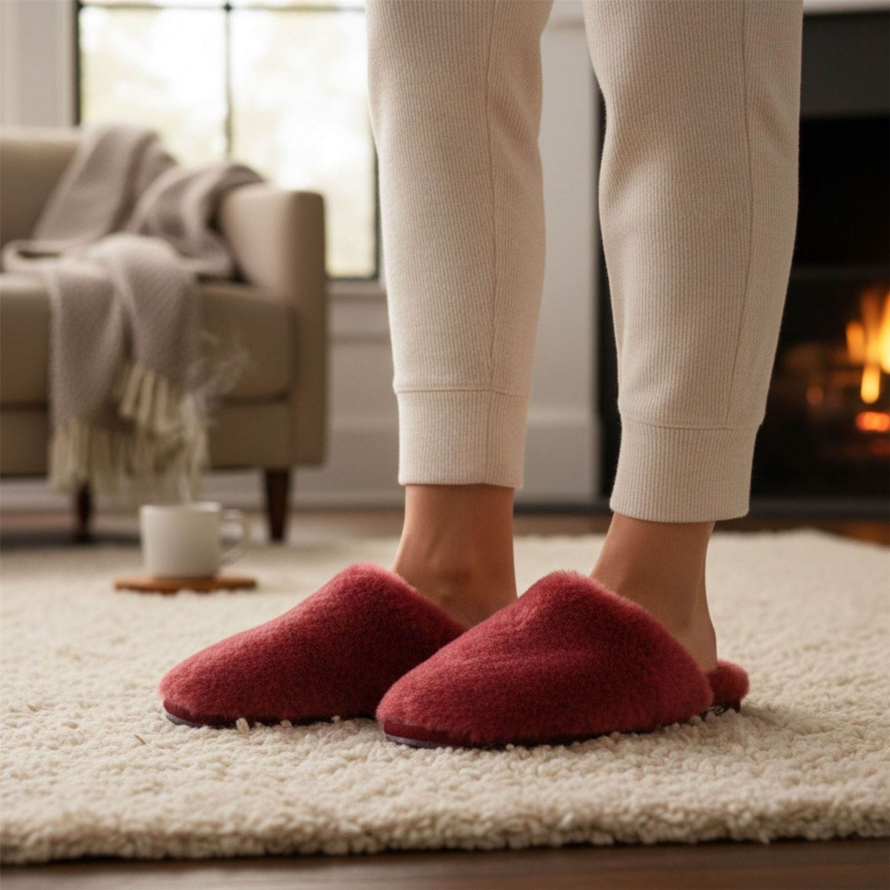 Aurora - Women's Sheepskin Fluffy Slippers