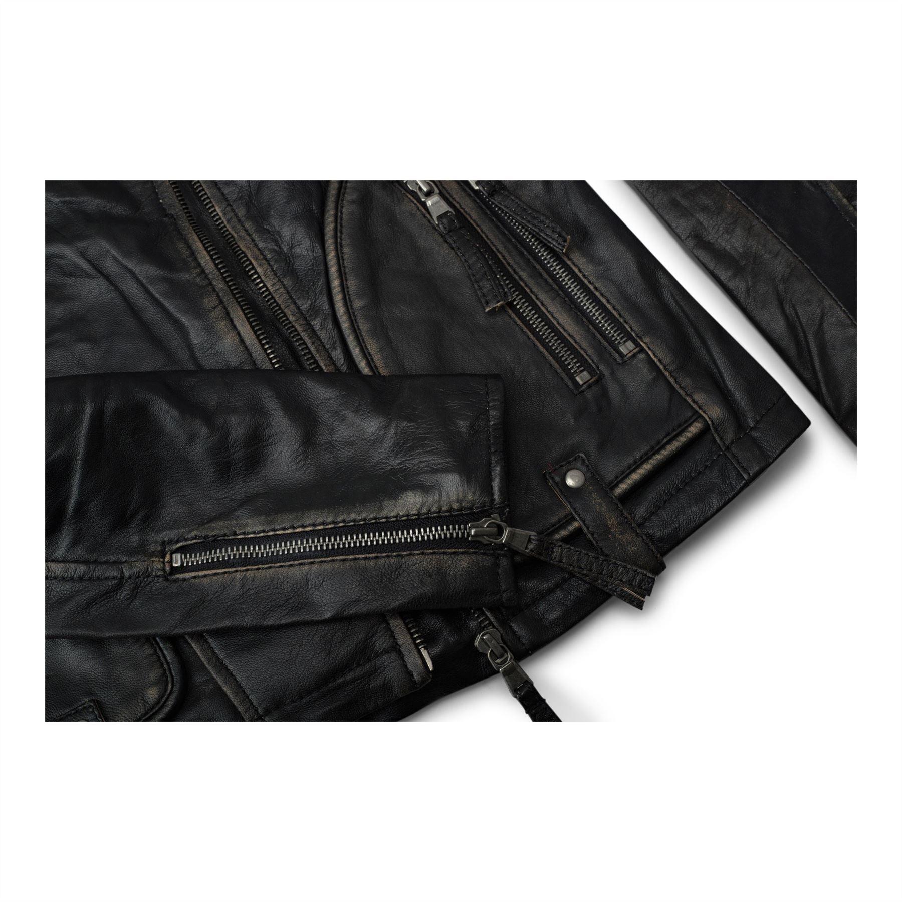 Womens Ladies Girls Soft Black Gold Real Leather Short Biker Style Jacket - Knighthood Store