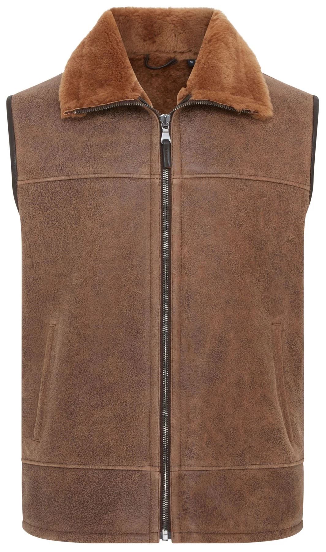 Men's Aviator Shearling Sheepskin Gilet