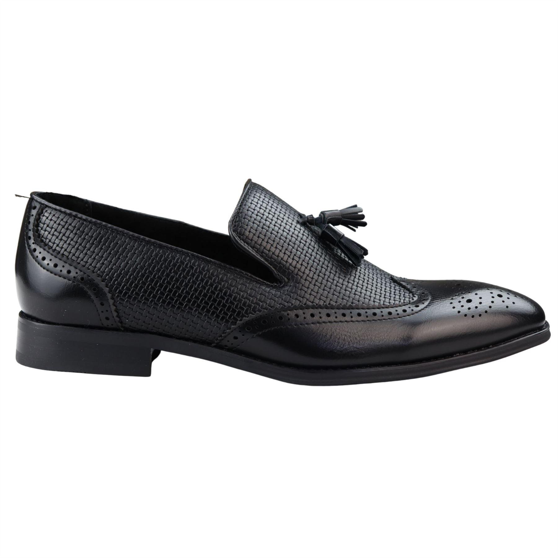 Men's Moccasin Loafers Shoes Leather Lined Slip On Tassel Trim Smart F –  Knighthood Store