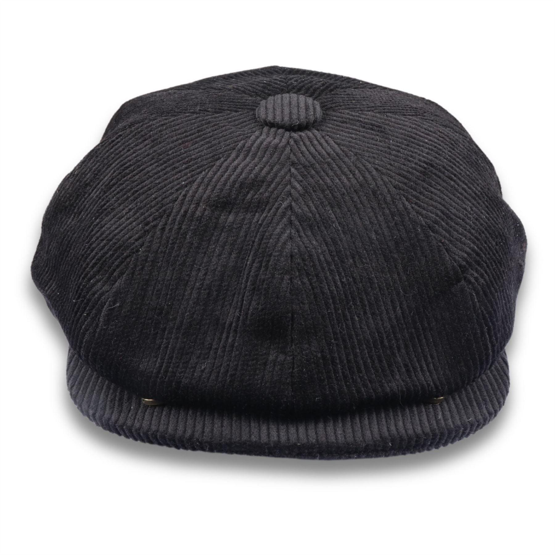 Men's Flat Cap 100% Cotton Corduroy Newsboy Baker Boy Peaked 8 Panel Hat - Knighthood Store