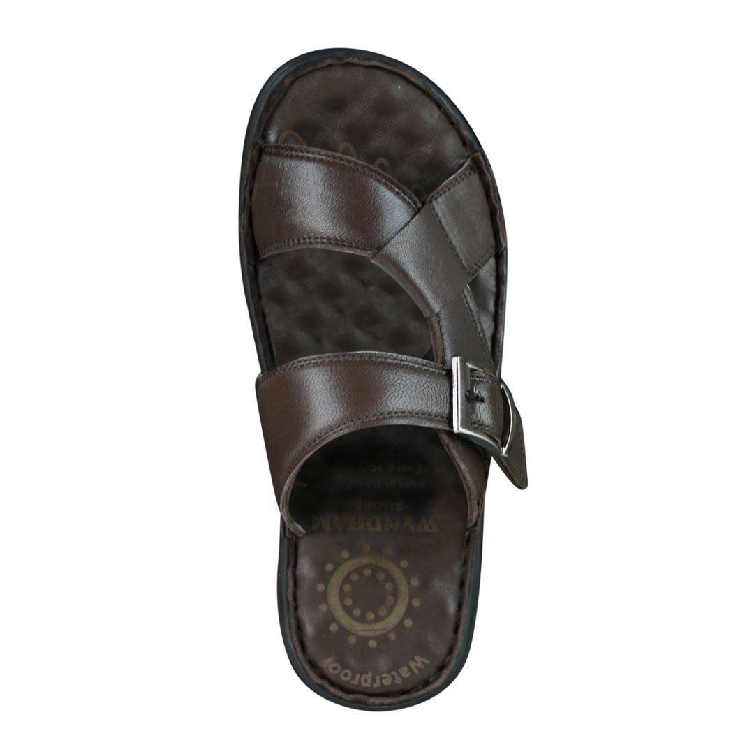 Mens Real Leather Slip On Mules Sandals Strap Buckle Premium Comfort Waterproof Walking - Knighthood Store