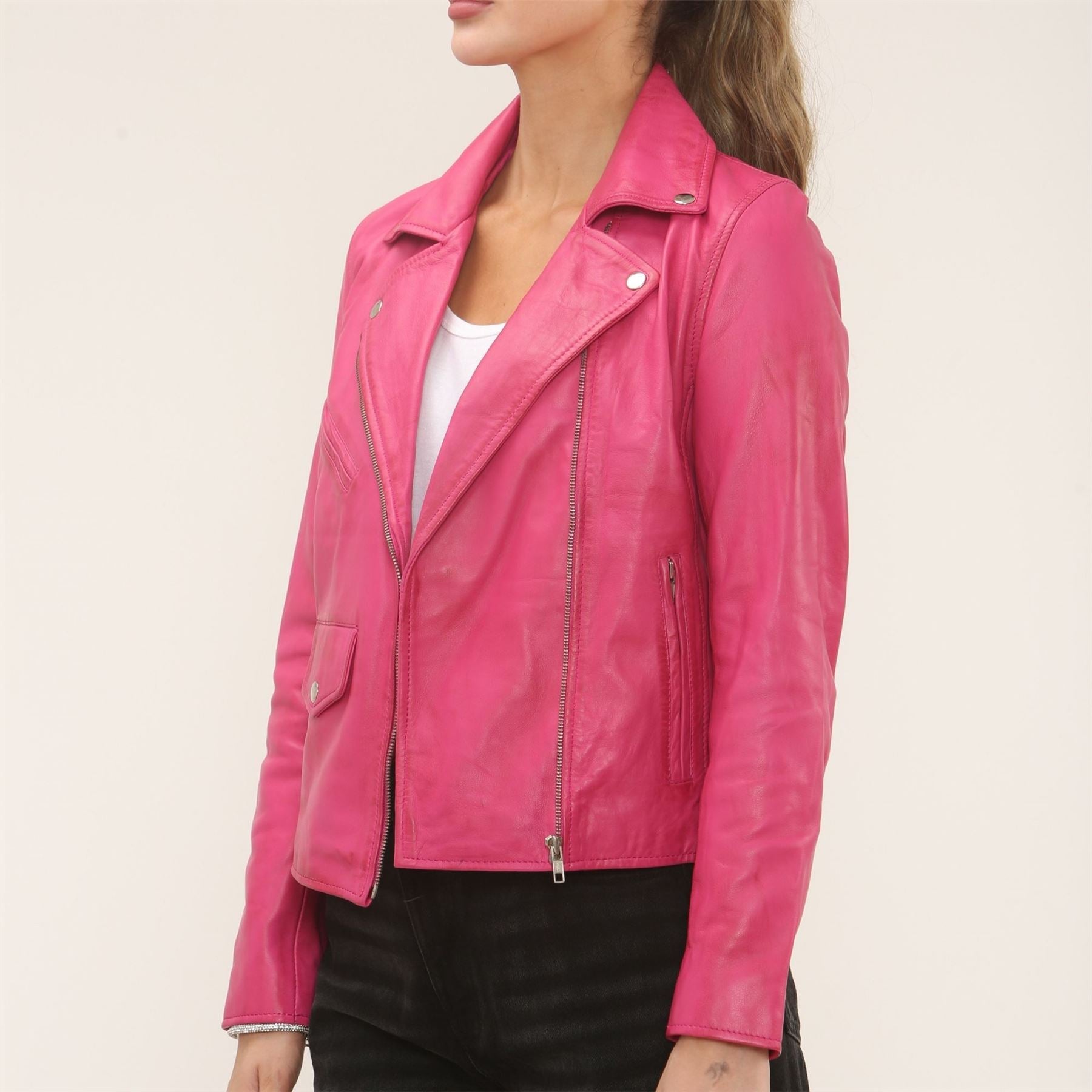 Women's Real Leather Brando Style Biker Jacket