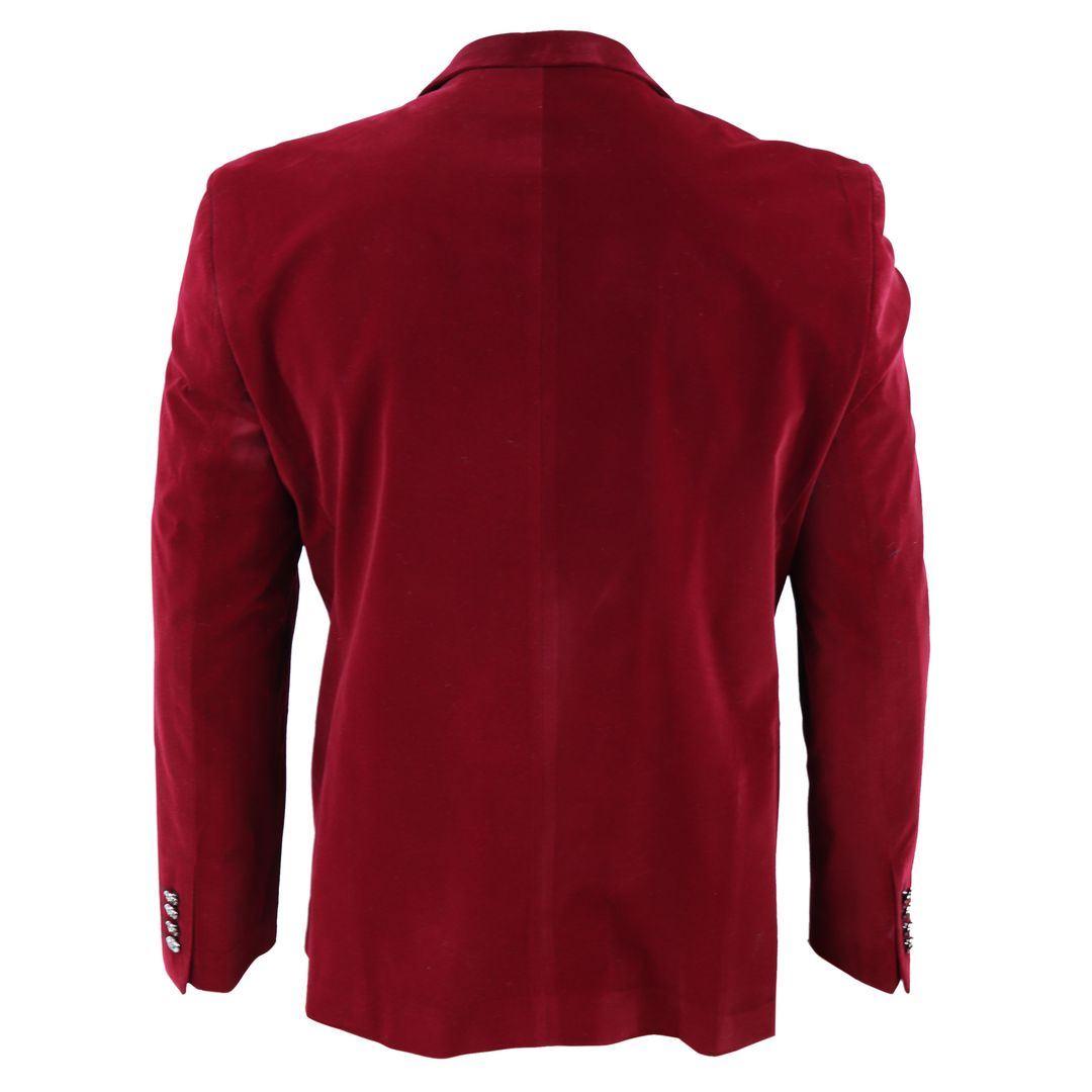 Mens Soft Velvet 1 Button Dinner Jacket Tuxedo Blazer Smart Casual Tailored Fit - Knighthood Store