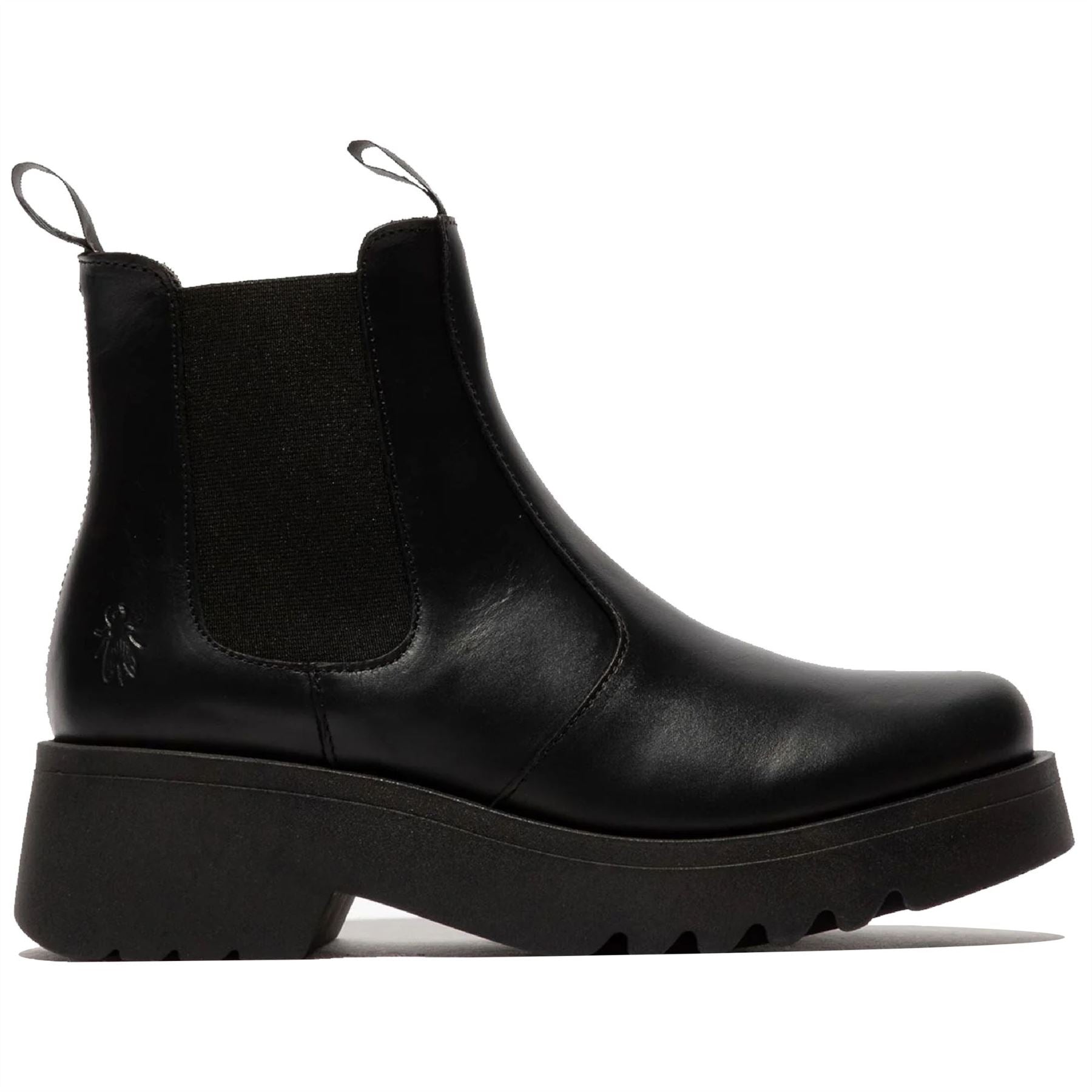 MEDI789FLY - Women's Wedge Heel Leather Chelsea Boots