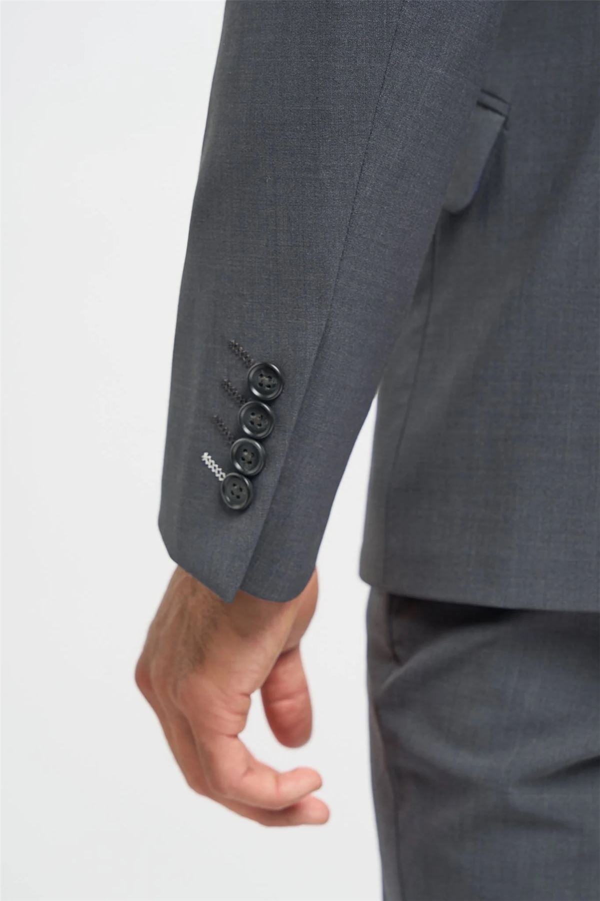 Men's Blazer Charcoal Double Breasted Tailored Fit Formal Suit Jacket