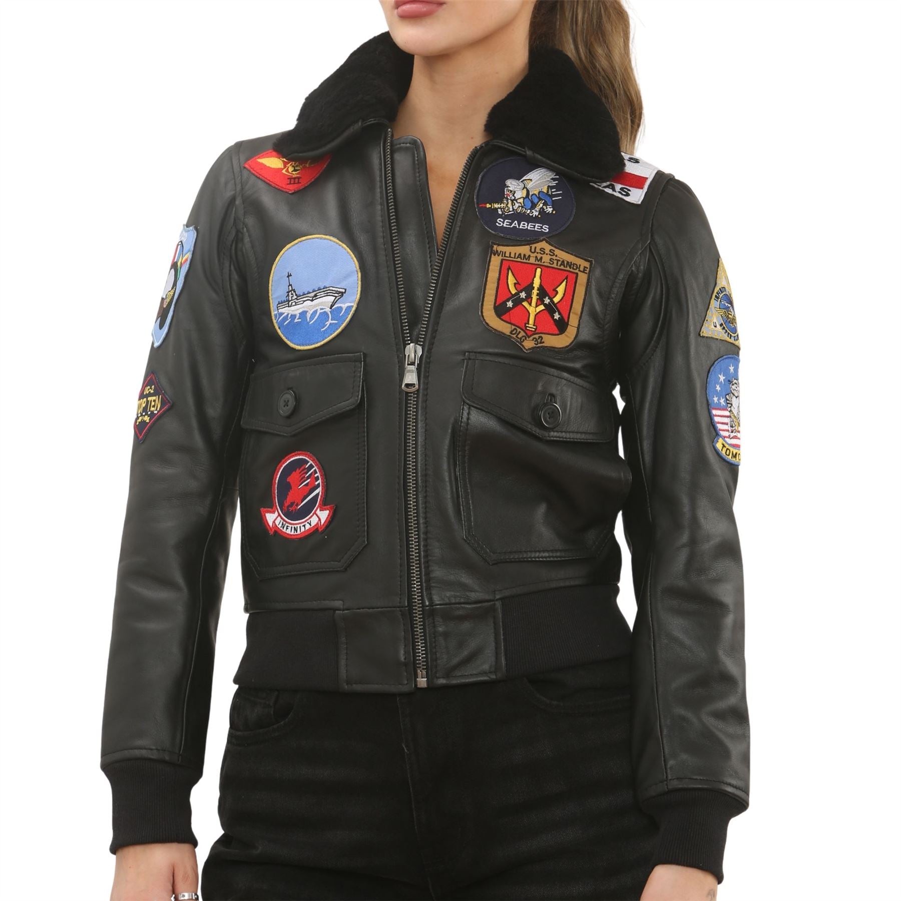 Women's Real Leather Air Force A2 Flight Bomber Jacket