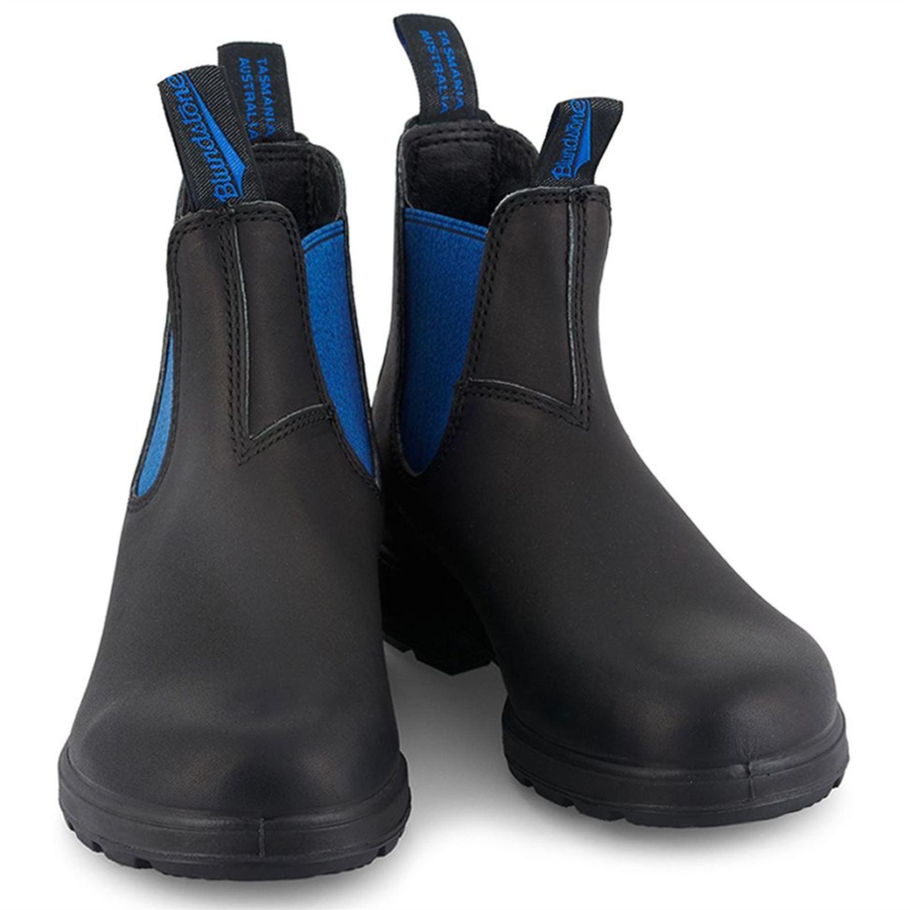 Blundstone 515 Black Blue Leather Chelsea Boots Black Blue Slip On Retro Ankle - Knighthood Store